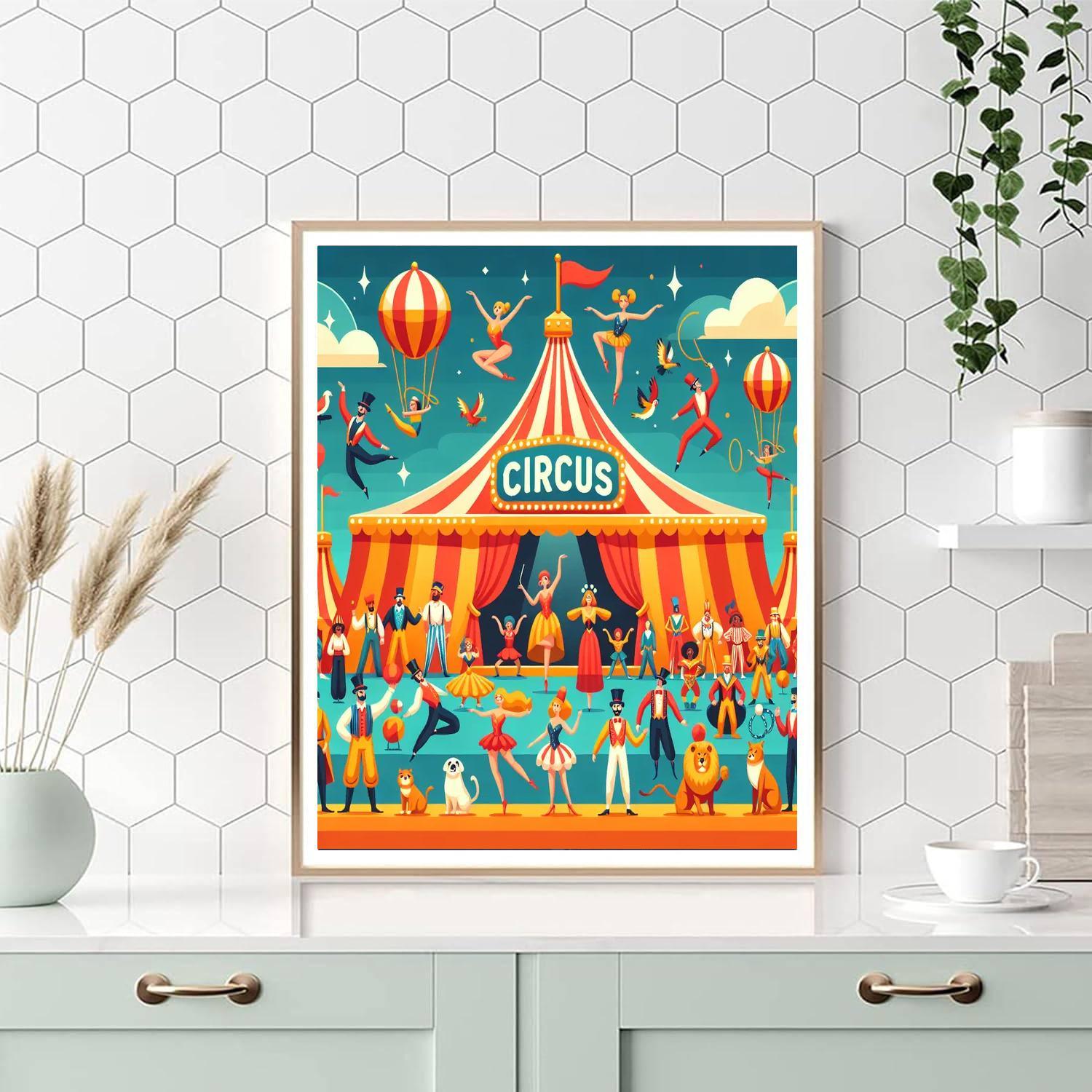 Under The Big Top Circus Extravaganza Paint By Numbers Art