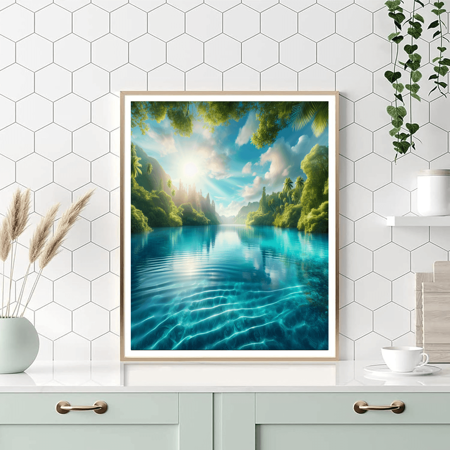 Sapphire Lagoon Serenity Number Painting