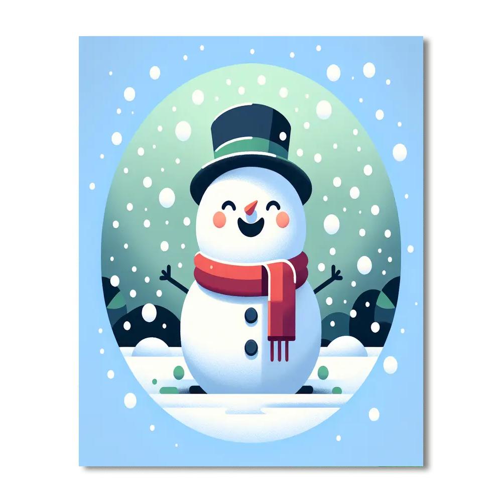 Playful Snowman Paint By Numbers Art