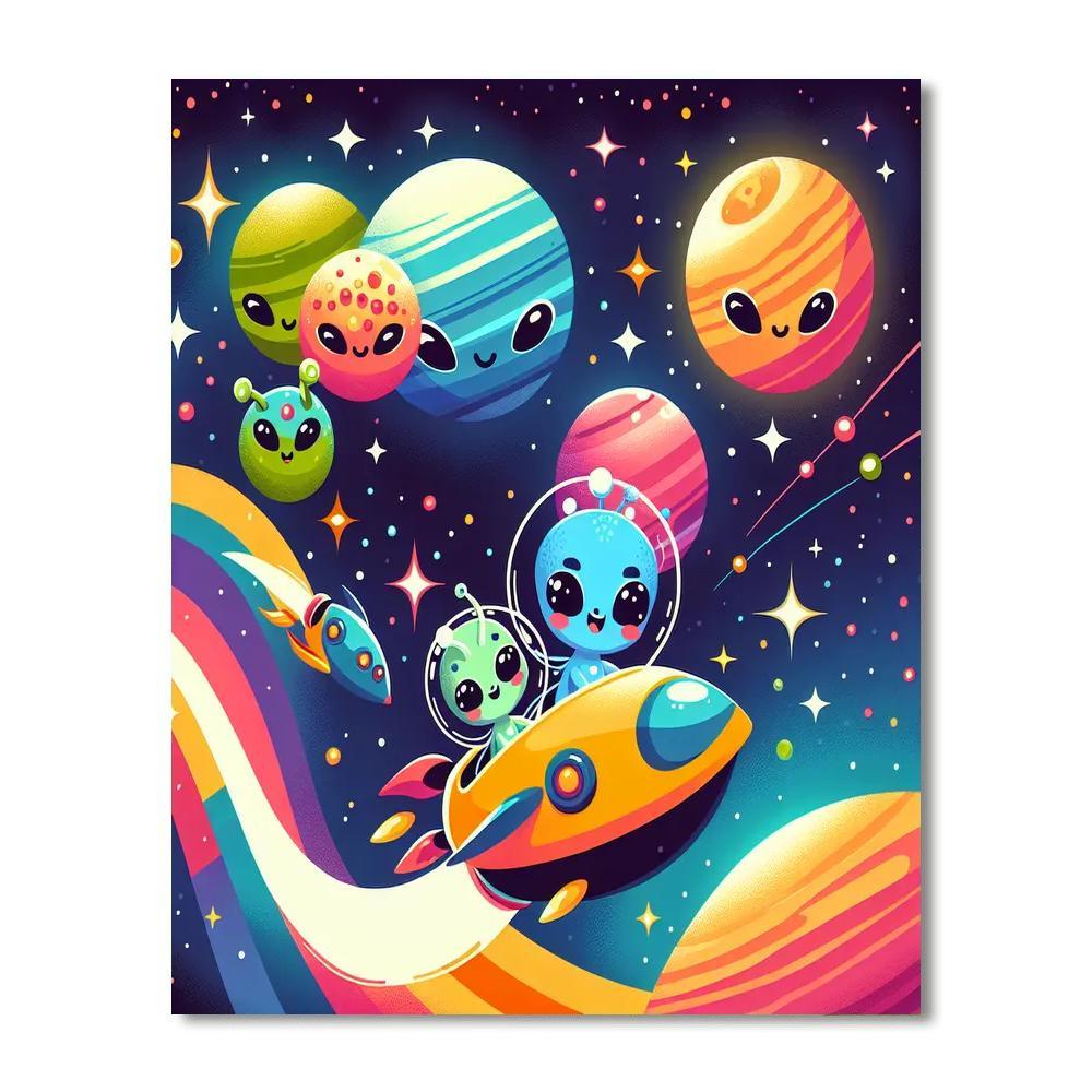 Adventurous Space Journey For Kids Numbered Painting Kits