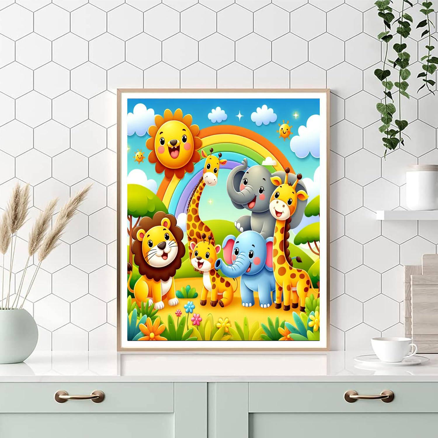 Animal Friends On Safari Paint By Number