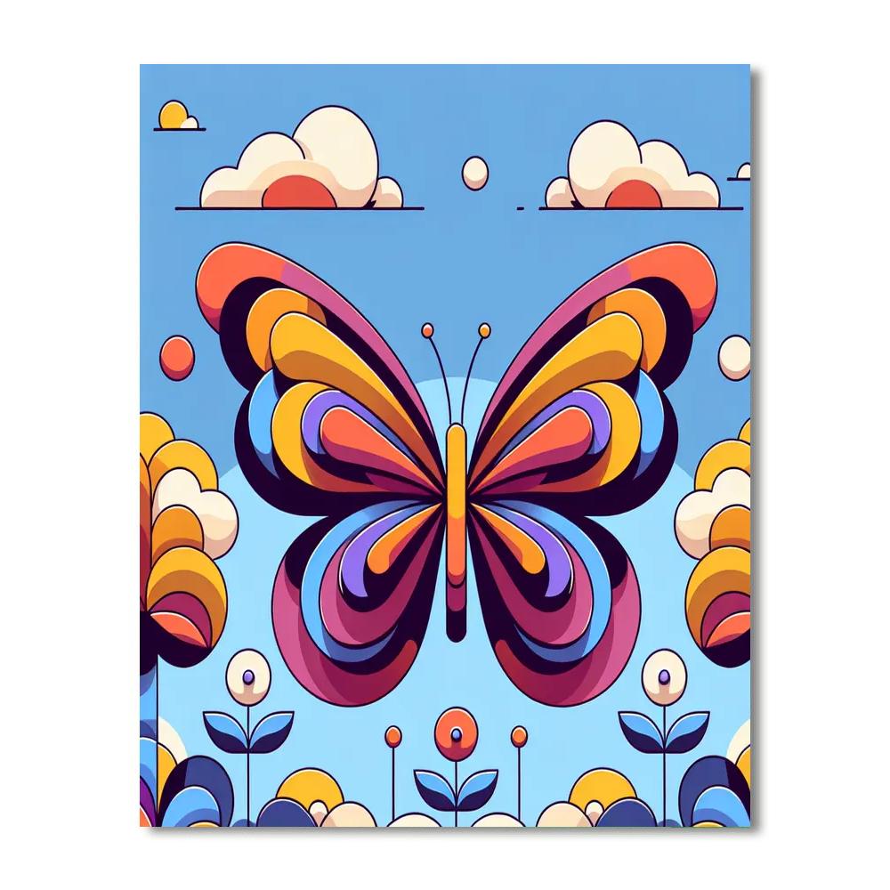 Butterfly's Garden Of Colors Painting By Numbers Kit