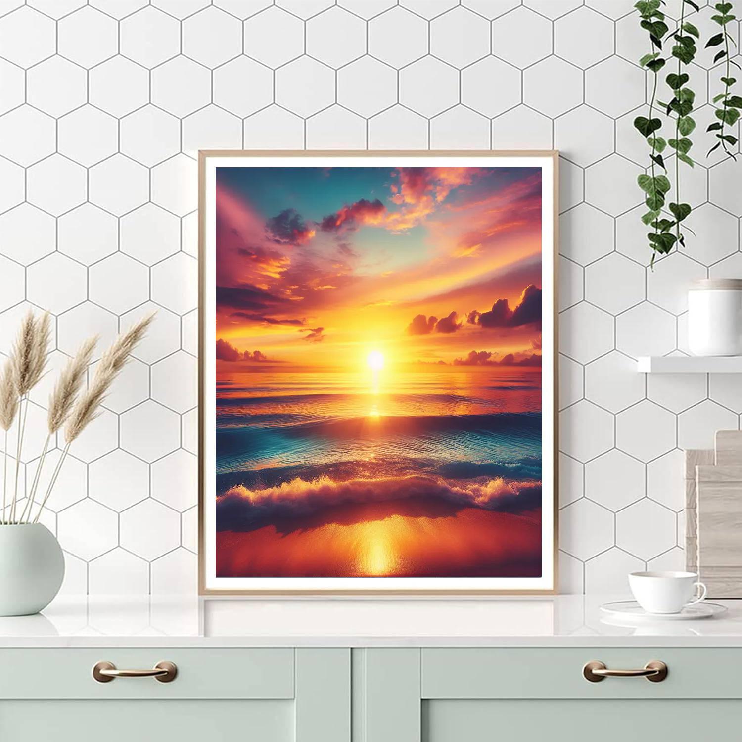Coastal Sunrise Escape Painting Number Kit