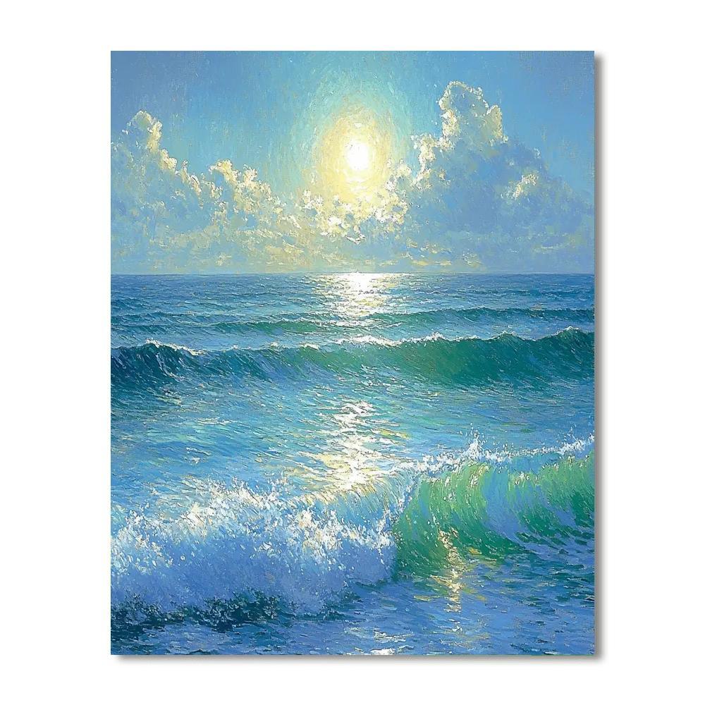 Claude Monet Inspired Luminous Ocean  Paint By Numbers