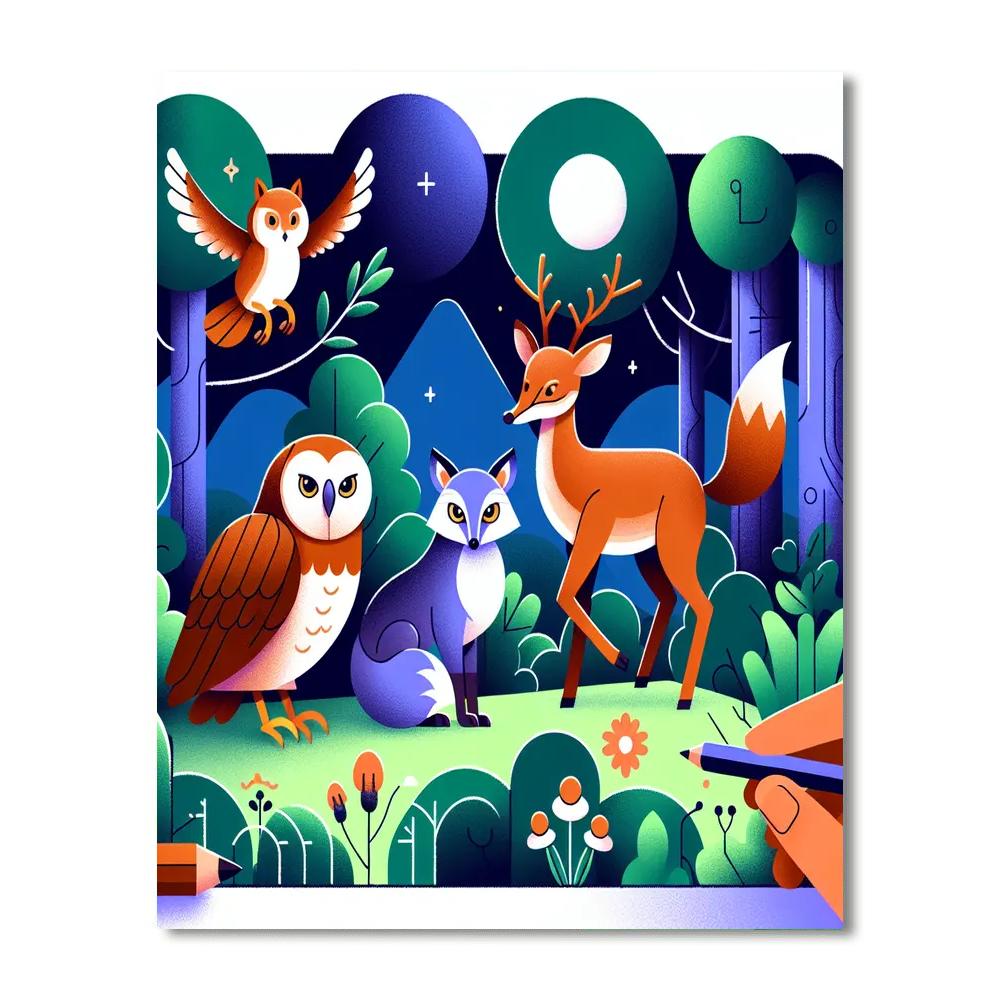 Mystic Forest Guardians Painting Number Kit