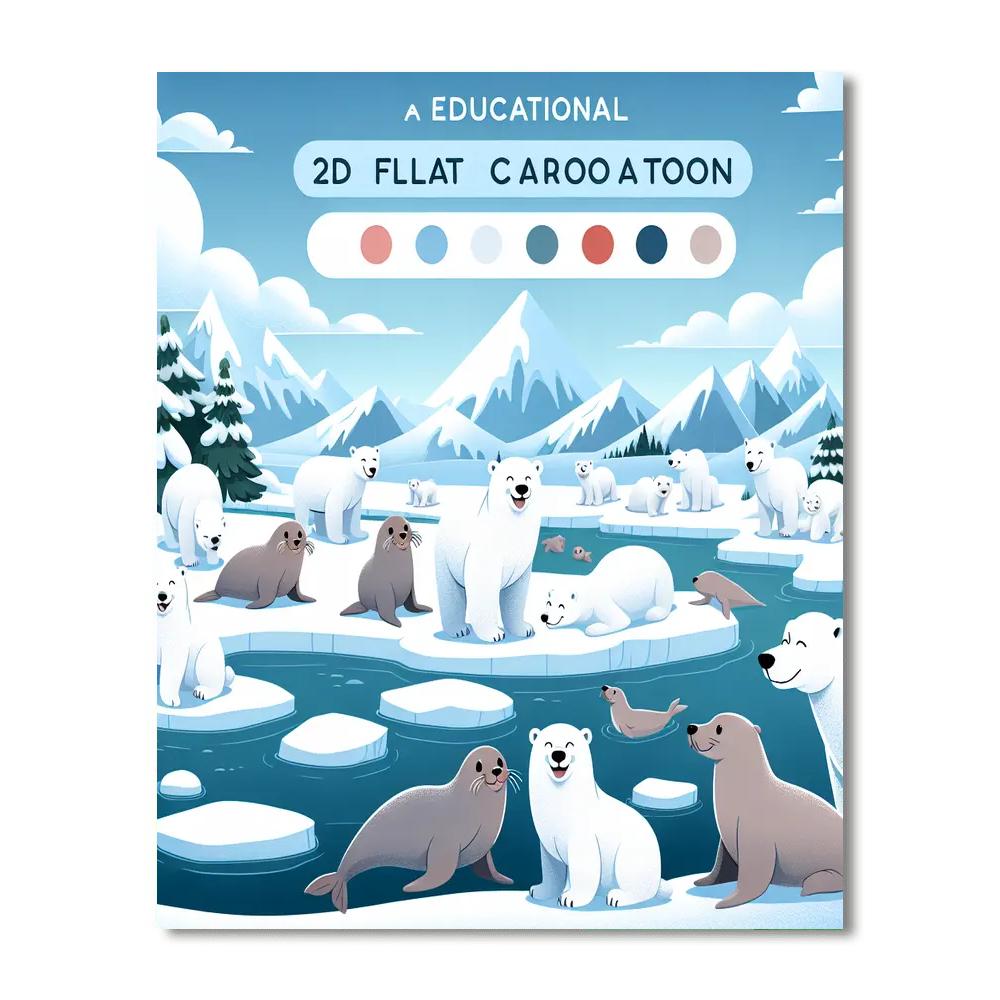 Arctic Wildlife Number Painting