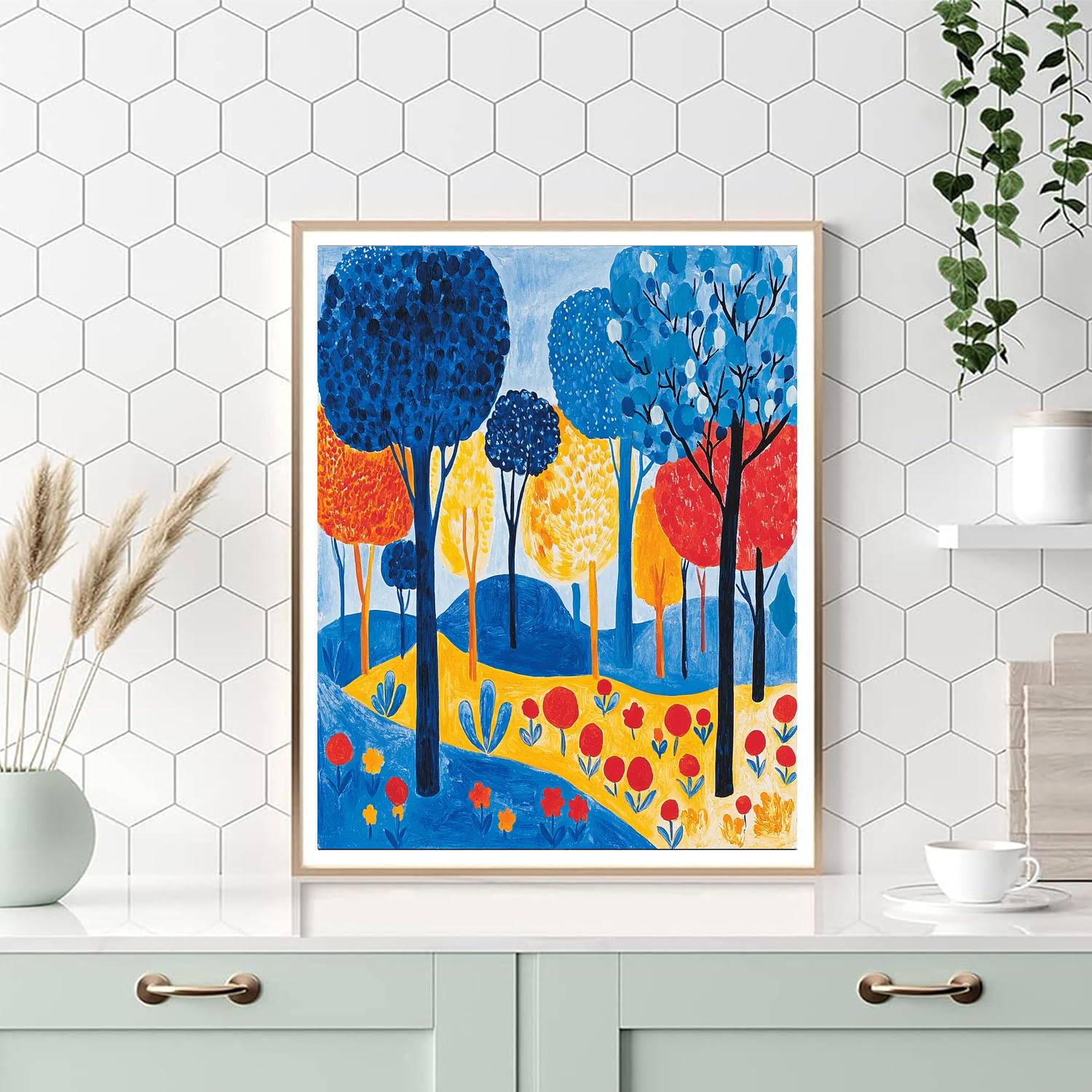 Miró Inspired Colorful Forest Fantasy  Paint By Numbers