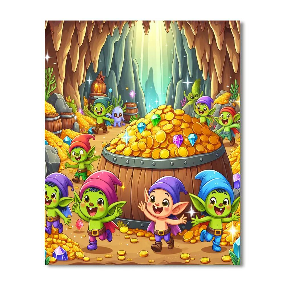 Silly Goblin's Treasure Paint By Numbers Art