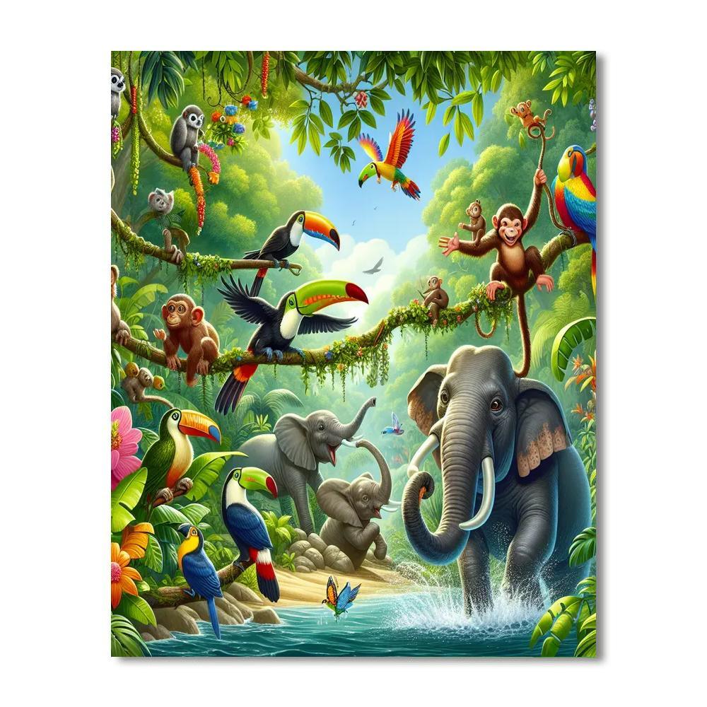 Funky Jungle Safari Paint By Color