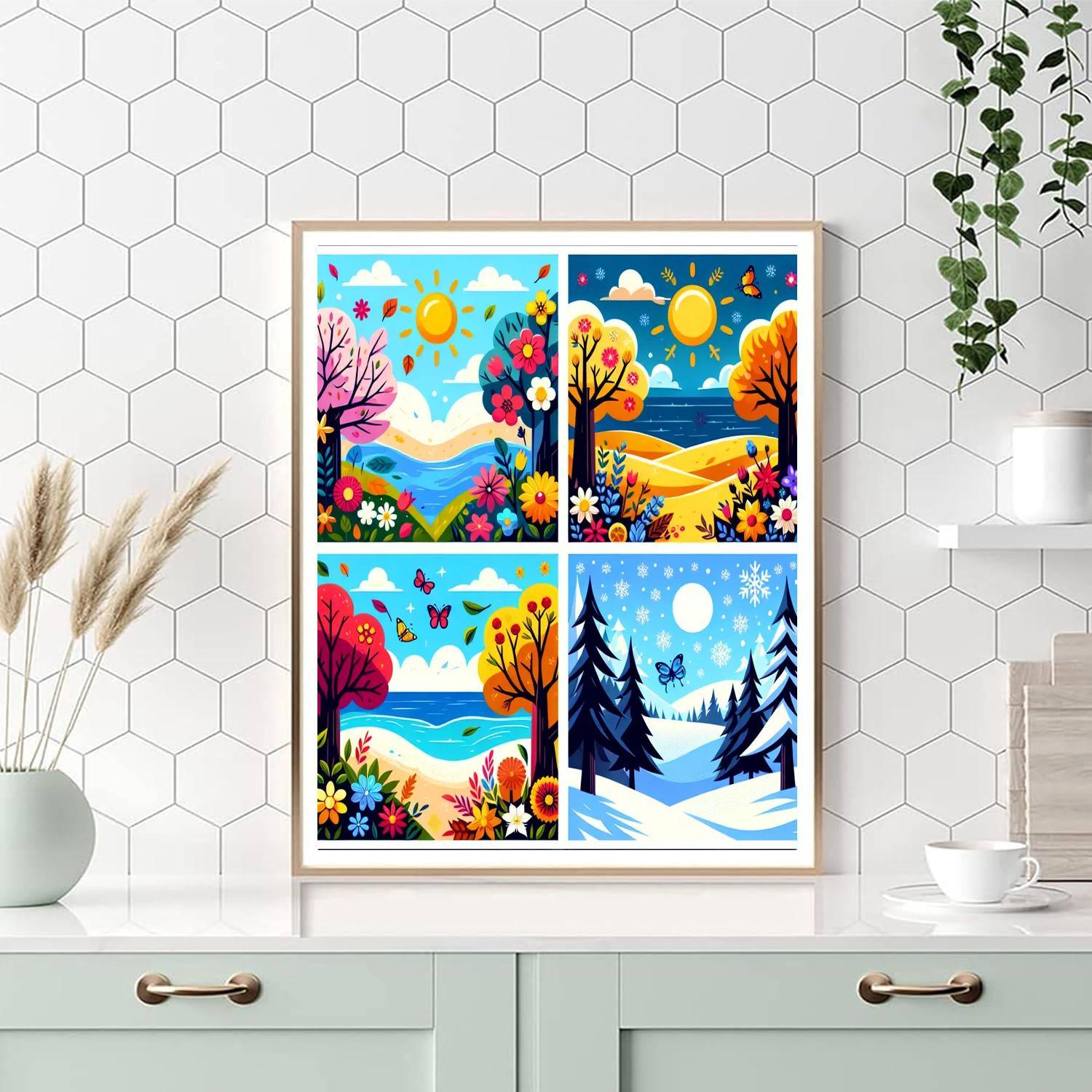 Magical Seasons Of Nature Painting By Numbers Kit