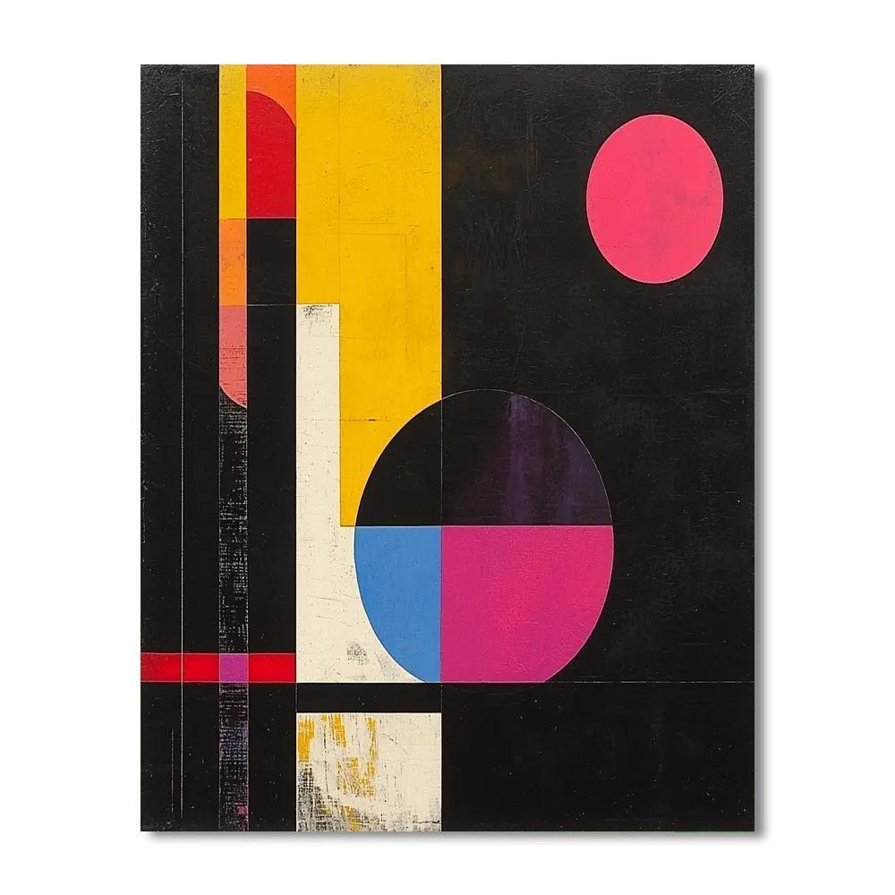 Kazimir Malevich Inspired Dynamics Of Color And Shape  Number Painting