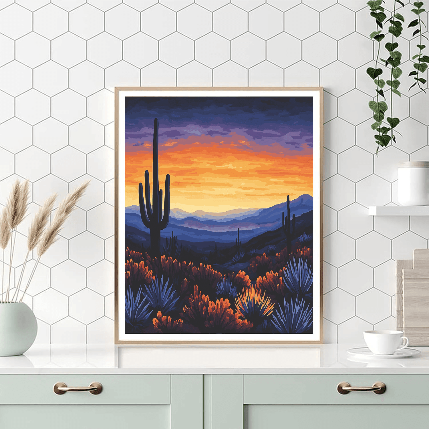 Frida Kahlo Inspired Twilight Desert Hues  Paint By Numbers Art