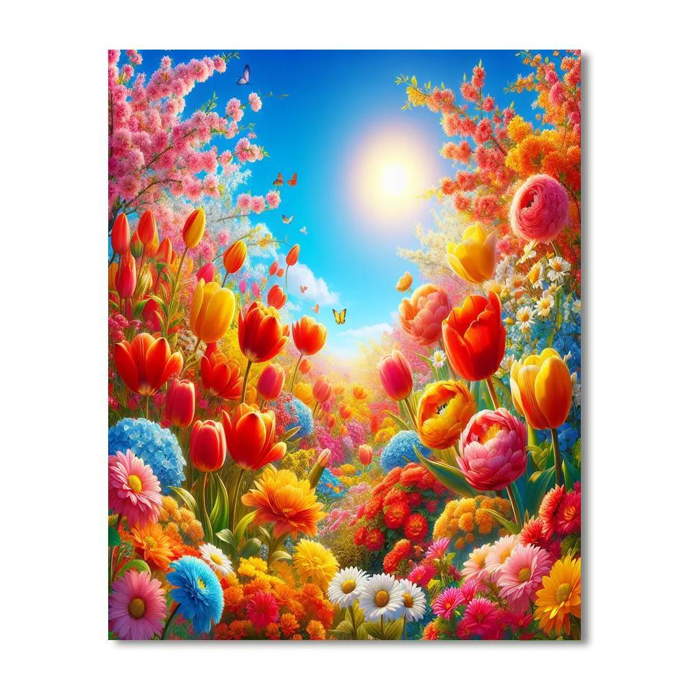 Springtime Blossoms Number Painting