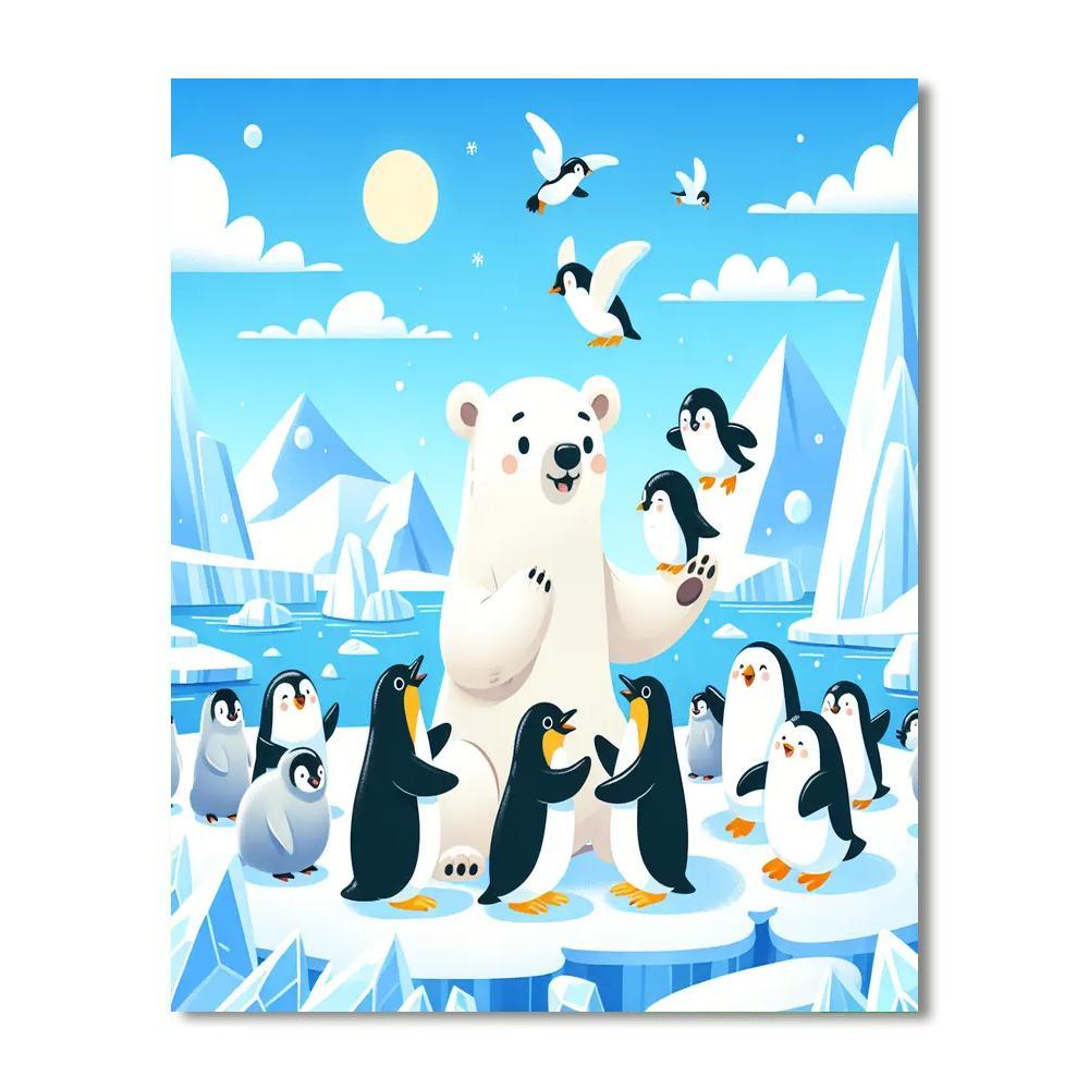 Friendly Arctic Expedition Painting By Numbers Kit