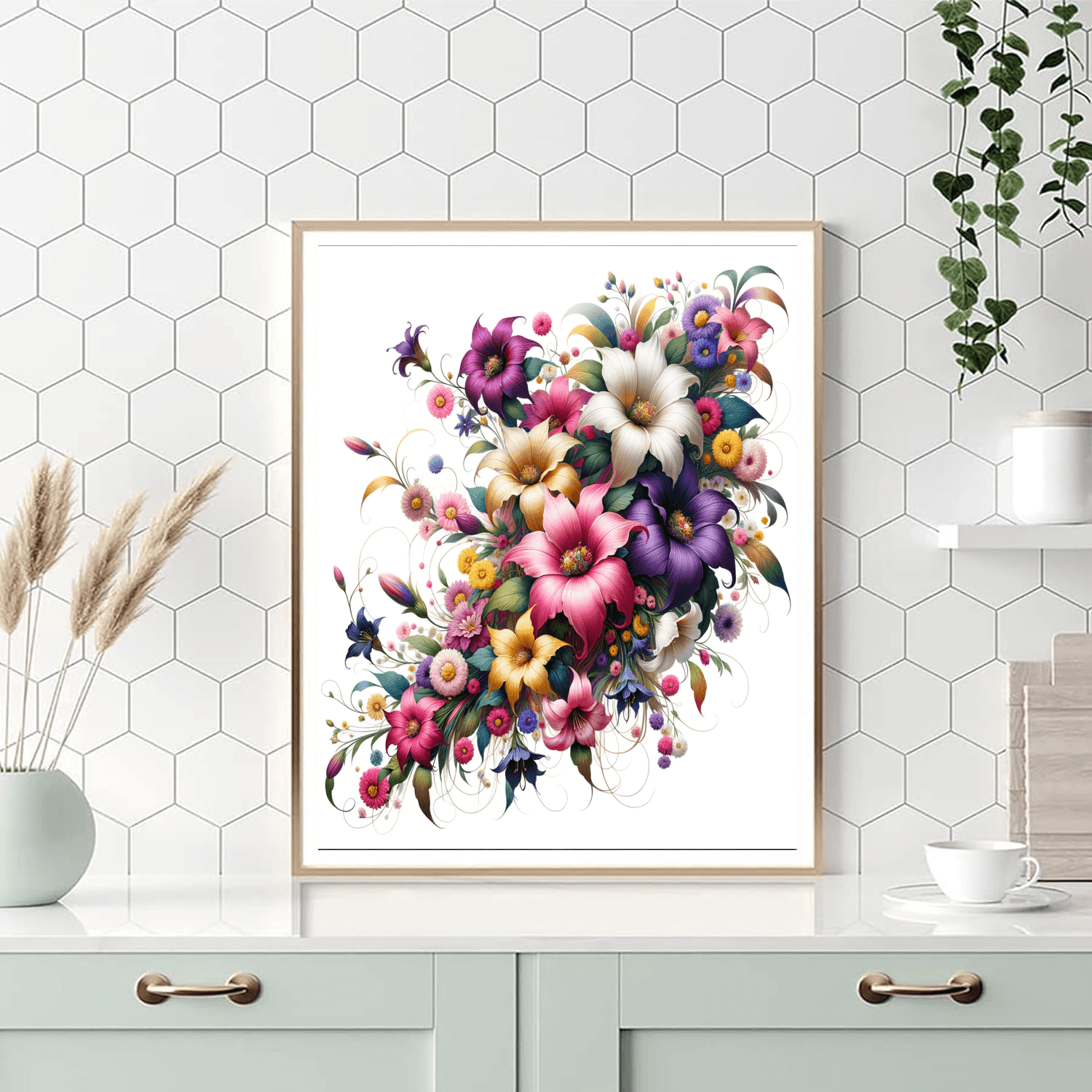 Serene Floral Cascade DIY Paint By Numbers