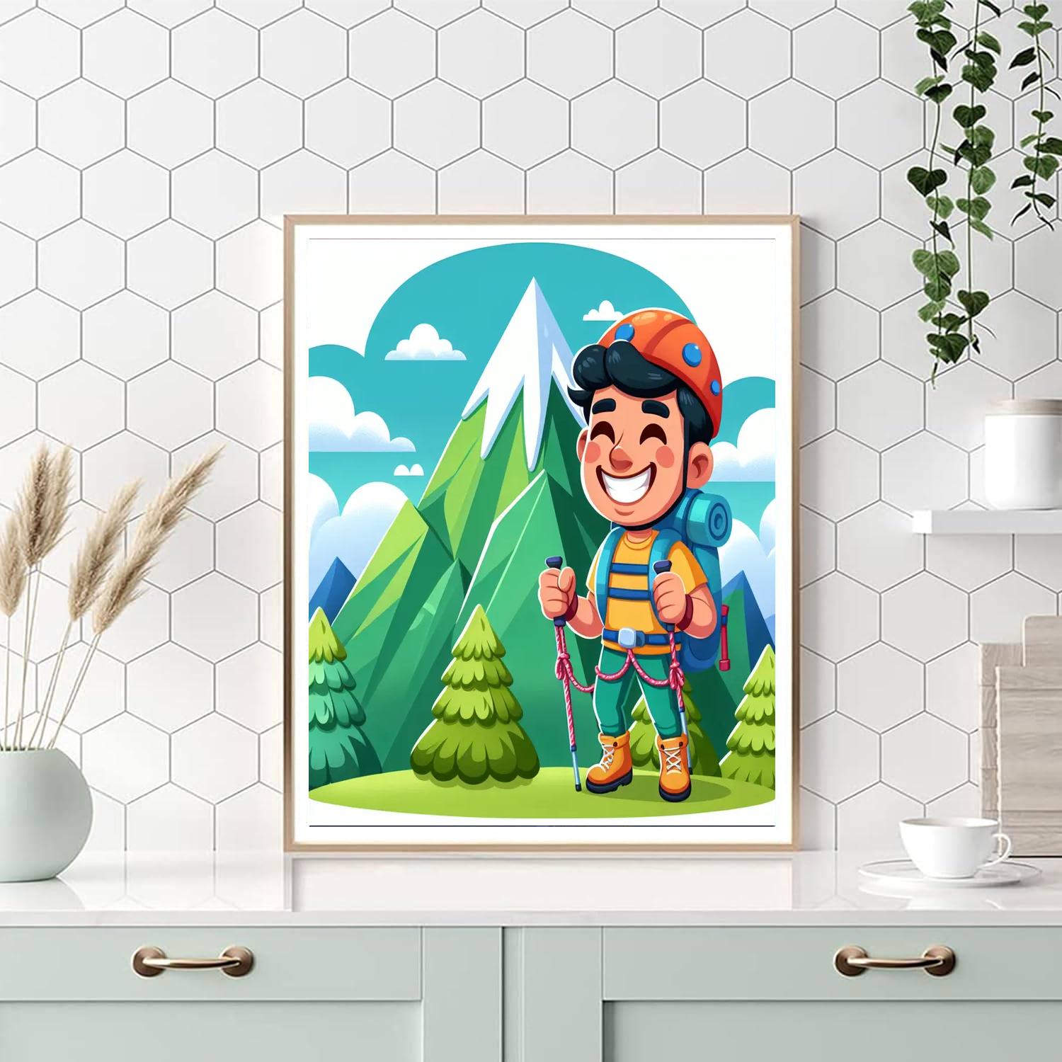 Merry Mountain Climber Number Painting