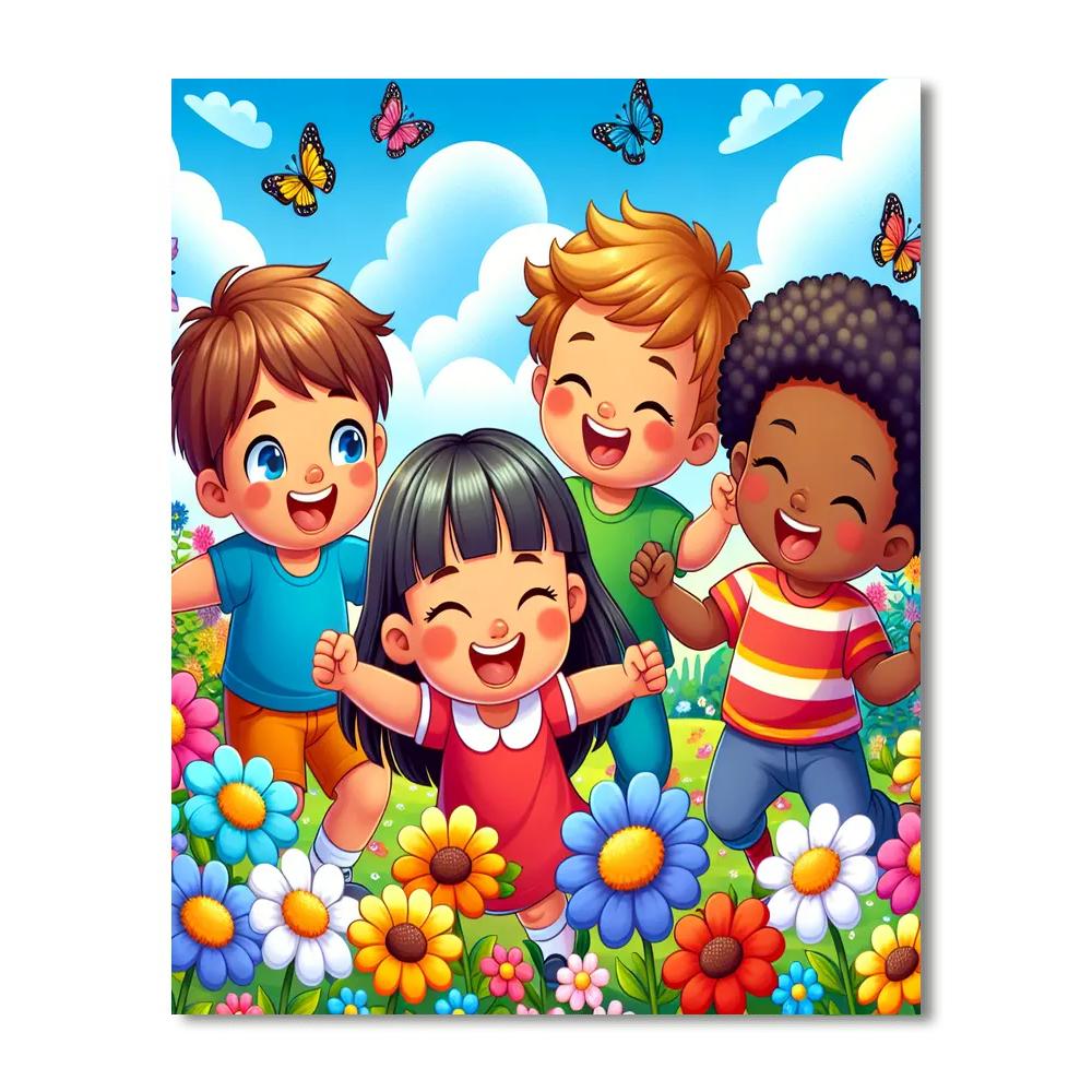 Giggle Time In The Garden Numbered Painting Kits