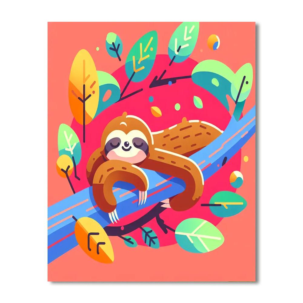 Sloth Silhouette Siesta Paint By Numbers