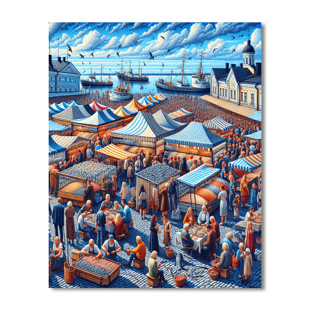 Helsinki Baltic Herring Market - Finland Numbered Painting Kits
