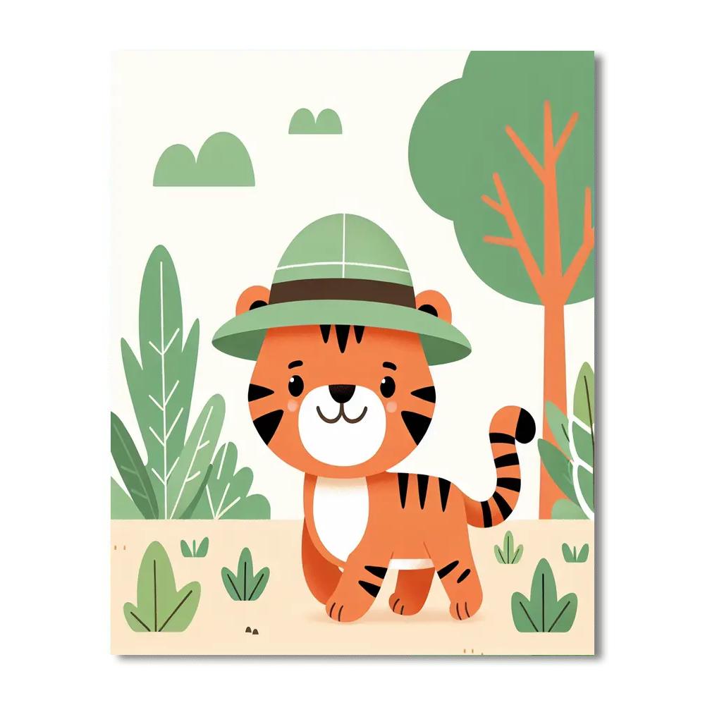 Jungle Explorer Tiger Painting Number KitJungle Explorer Tiger - DIY Painting By Numbers Kit - Image 4
