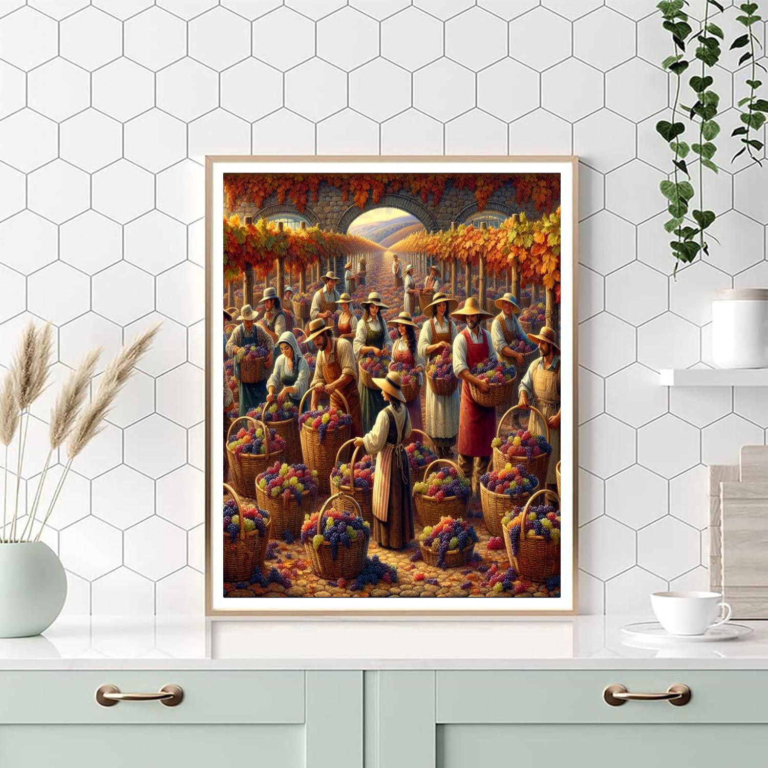 Rustic Vineyard Harvest Numbered Painting Kits