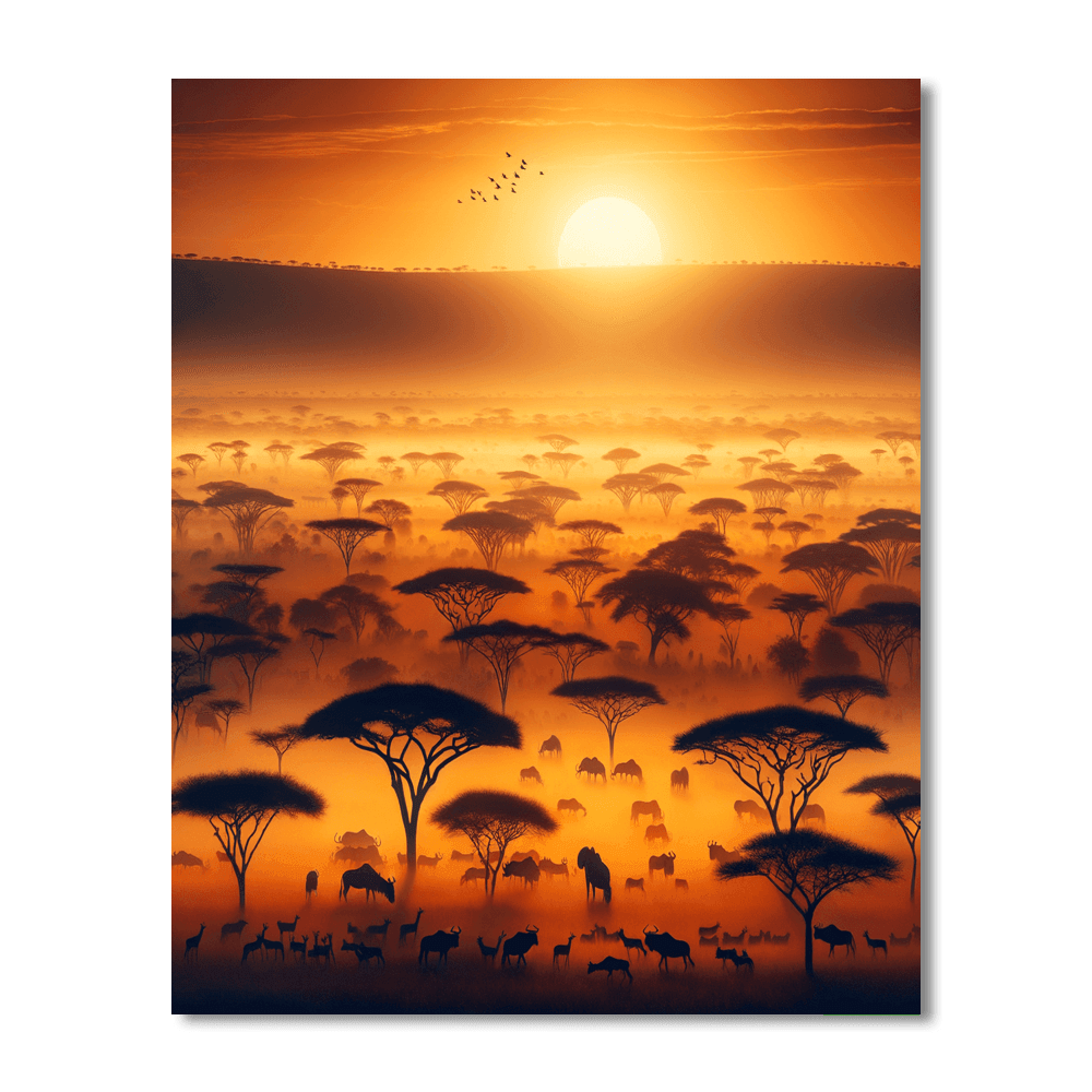 Serengeti Sunrise DIY Paint By Numbers