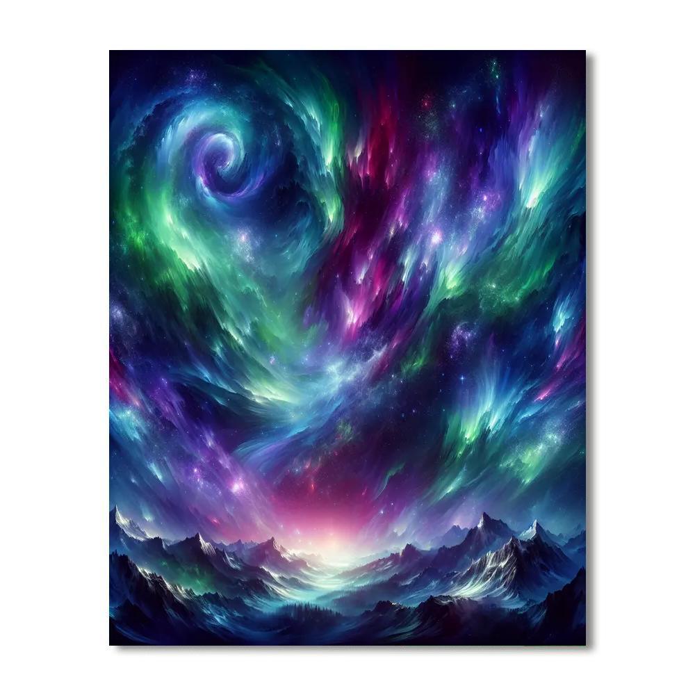 Cosmic Aurora Borealis Numbered Painting Kits