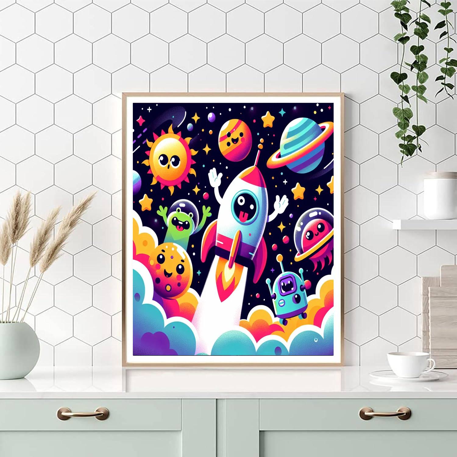 Fantasy Space Journey Painting Number Kit