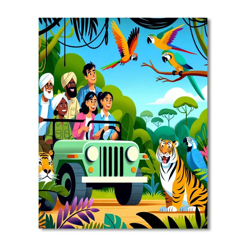 Jungle Wildlife Safari Paint By Color