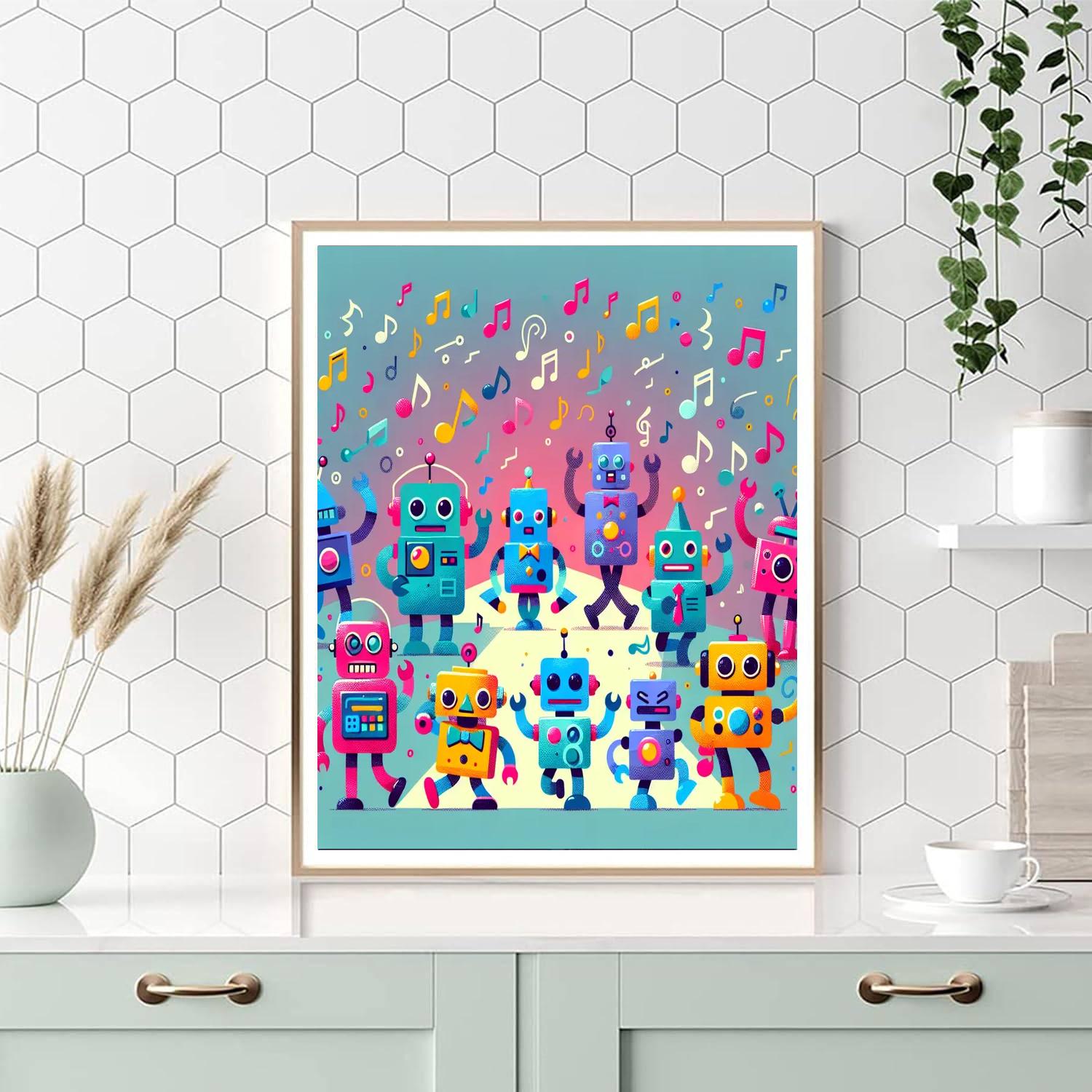 Silly Robot Dance Party Paint By Number