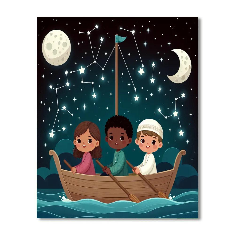 Starlight Dream Voyage Number Painting