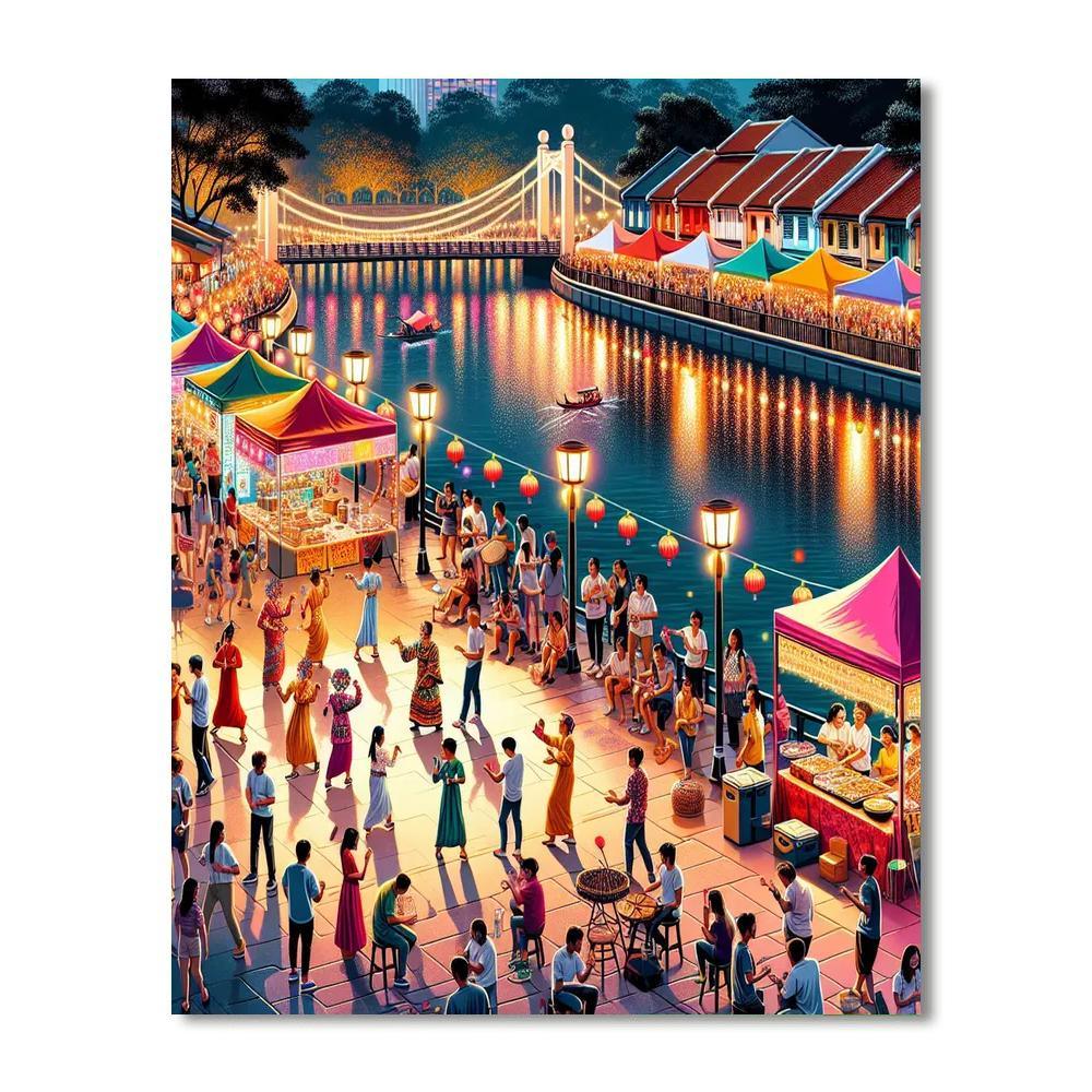 Singapore River Festival Paint By Numbers