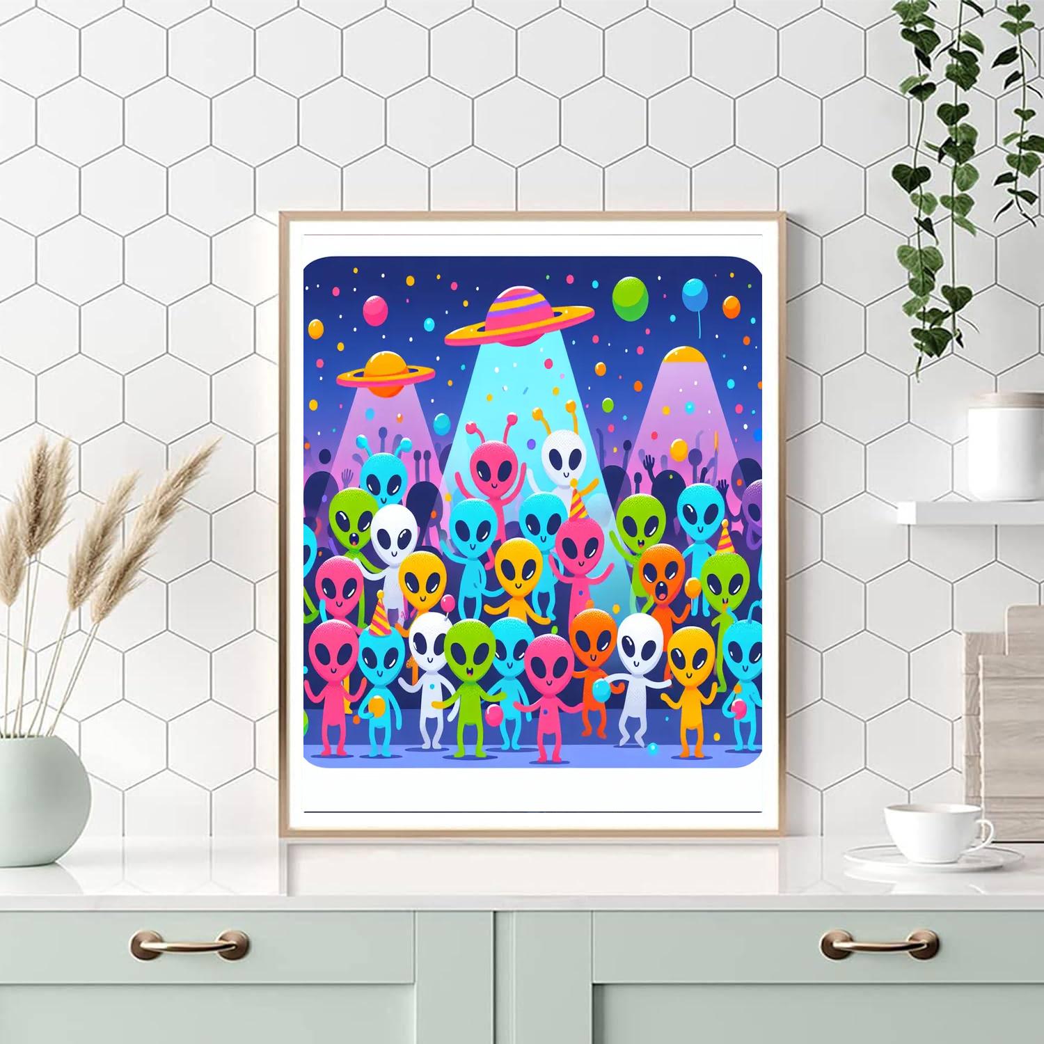 Funky Alien Party DIY Paint By Numbers