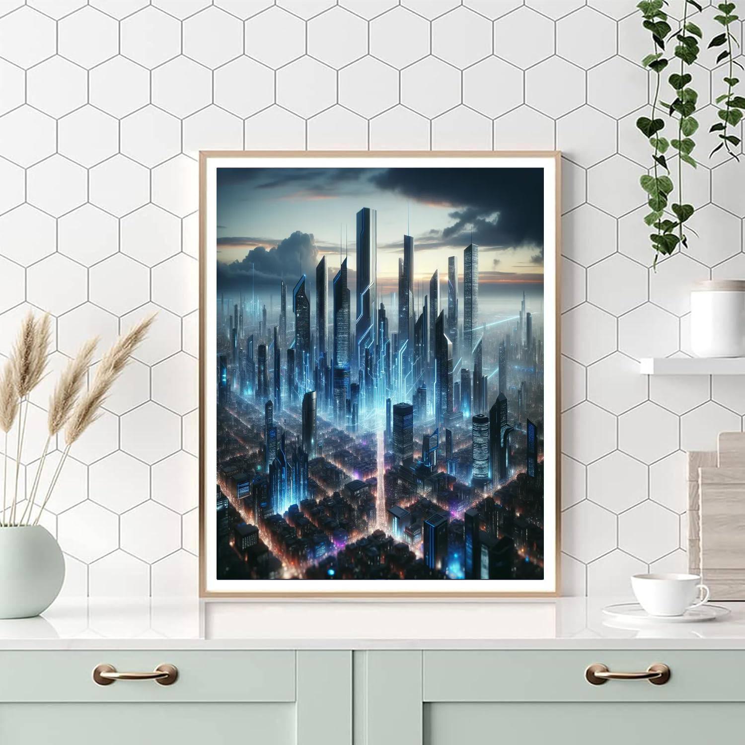 Futuristic Cityscape Dream Paint By Color
