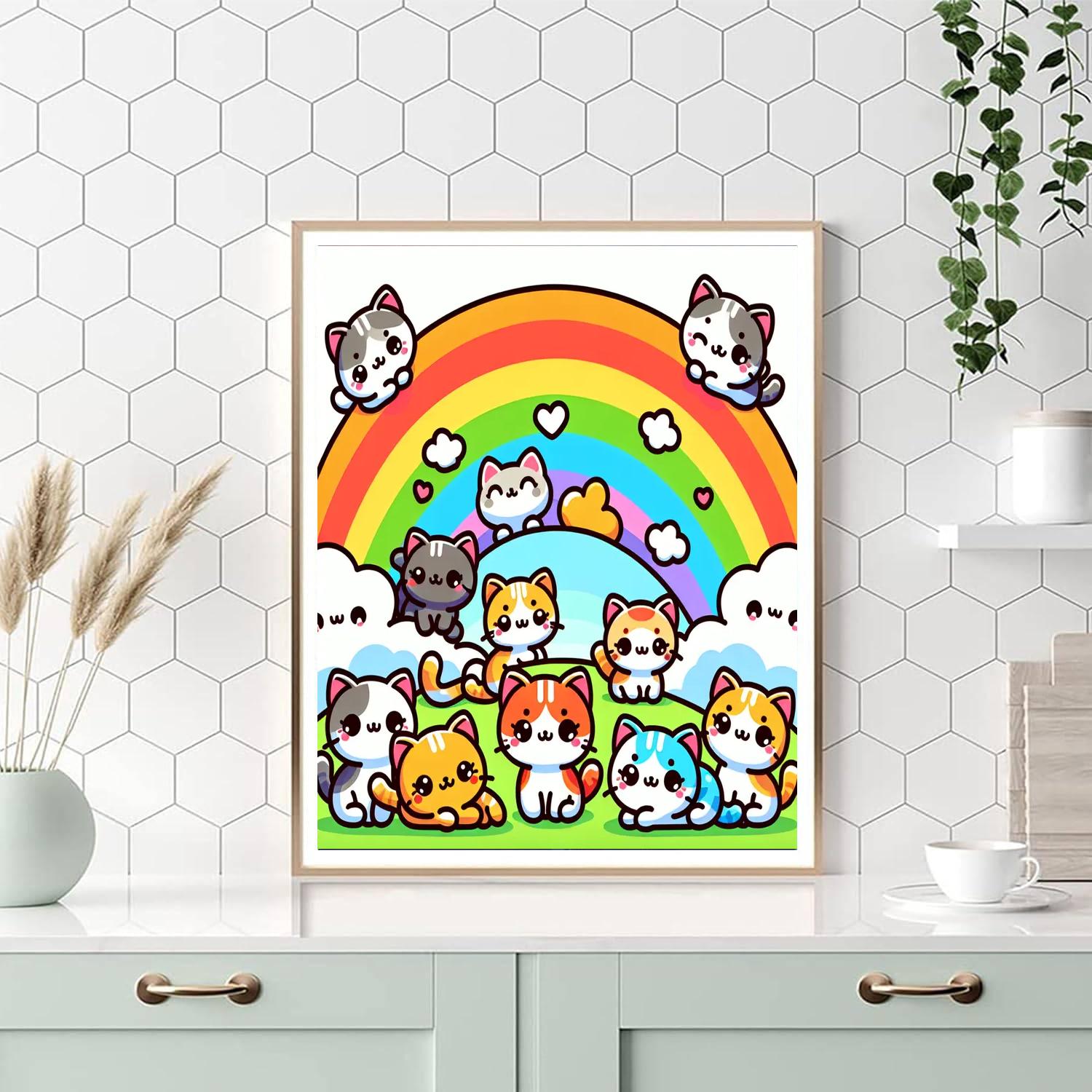 Rainbow Kittens Paint By Number