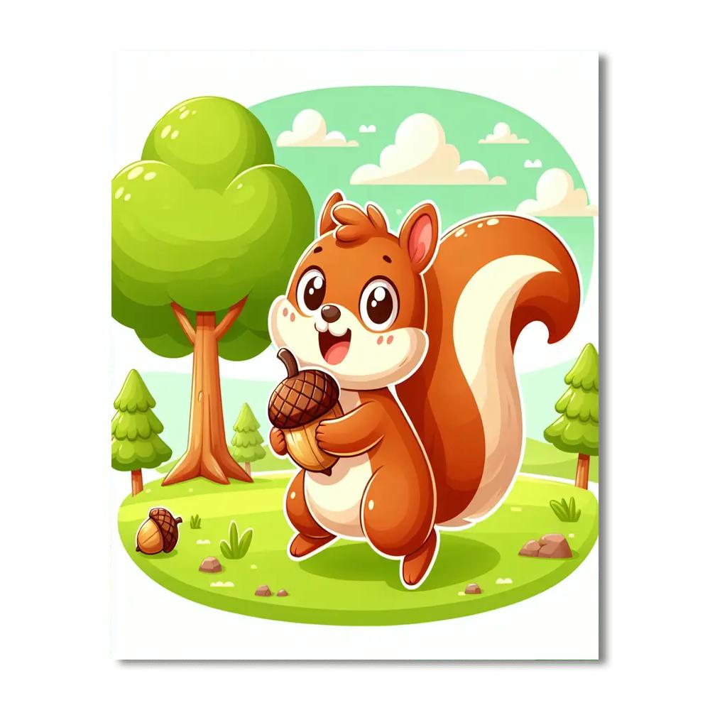 Bold Brave Squirrel Paint By Numbers Art