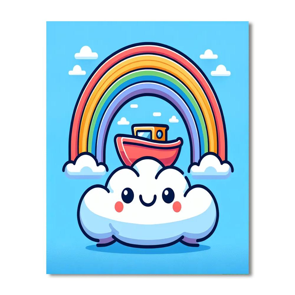 Sailing On A Rainbow DIY Paint By Numbers