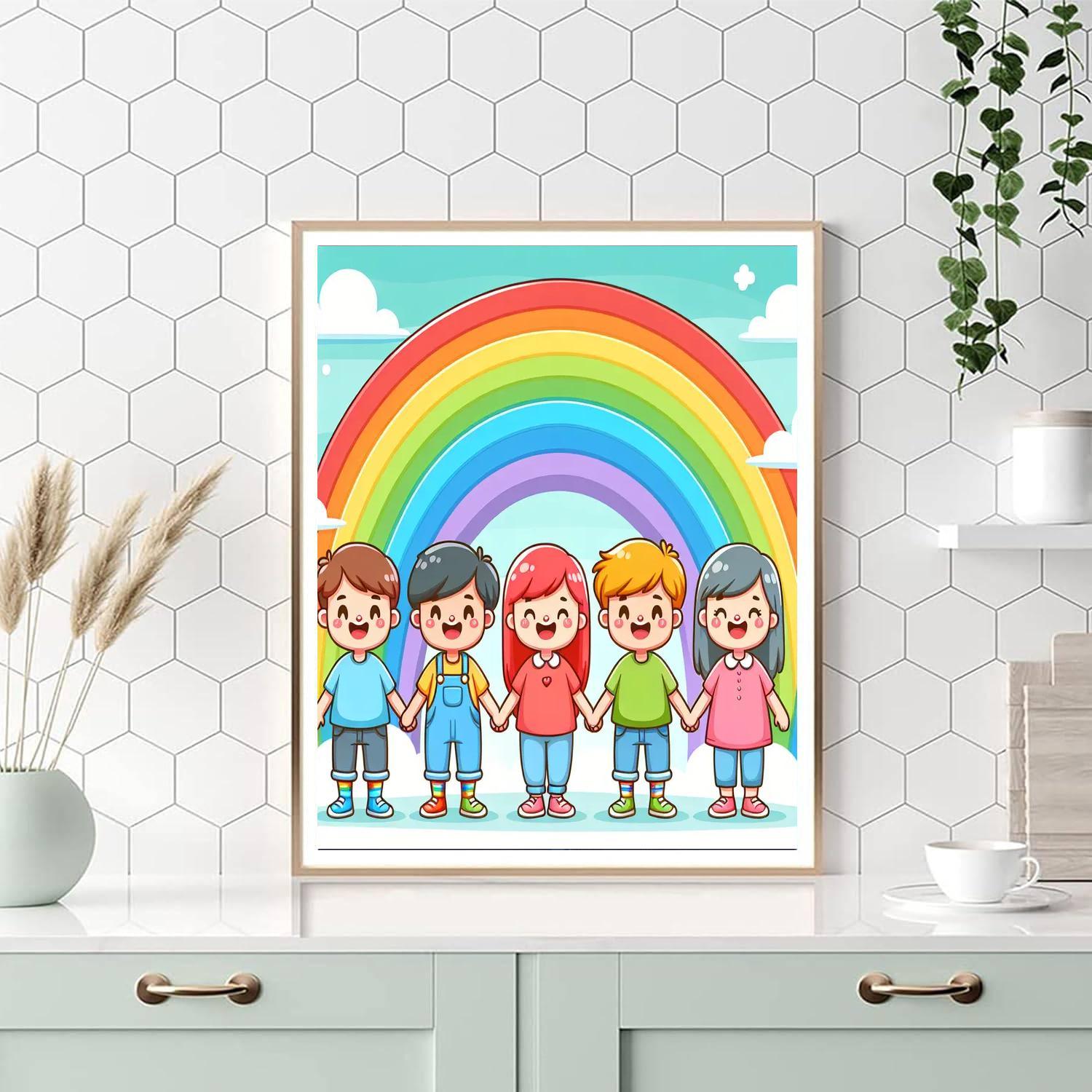 Bright Rainbow Friends Paint By Numbers Kits