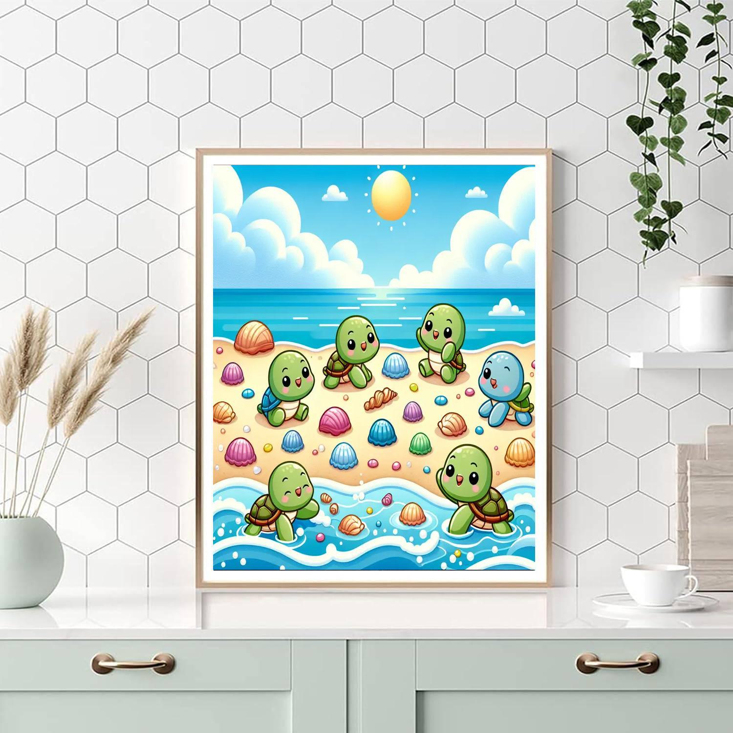 Tiny Turtles Beach Bash Painting Number Kit