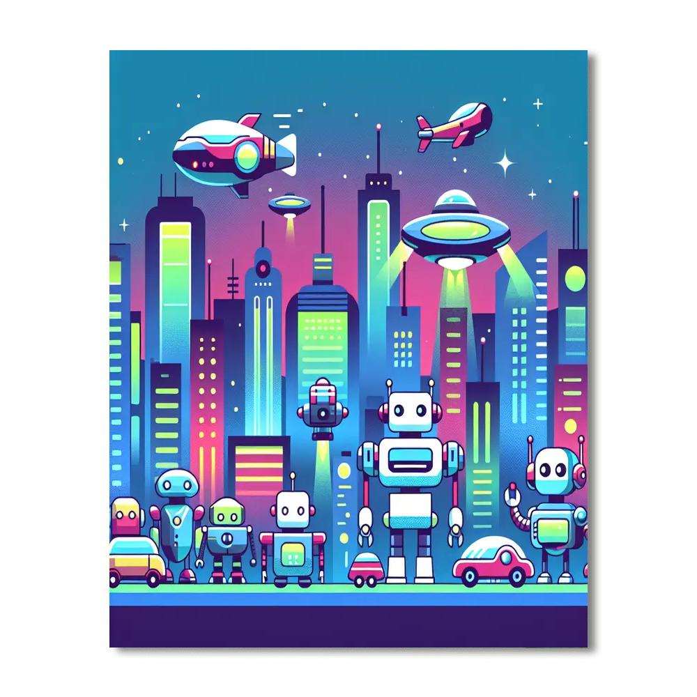 Robot City Chronicles Painting By Numbers Kit