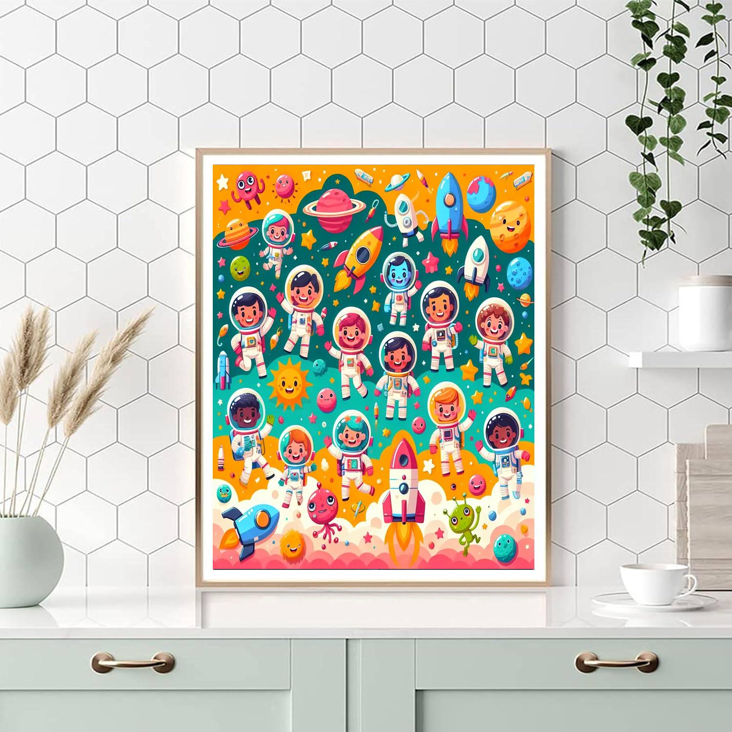 Wacky Space Explorers Paint By Numbers Art