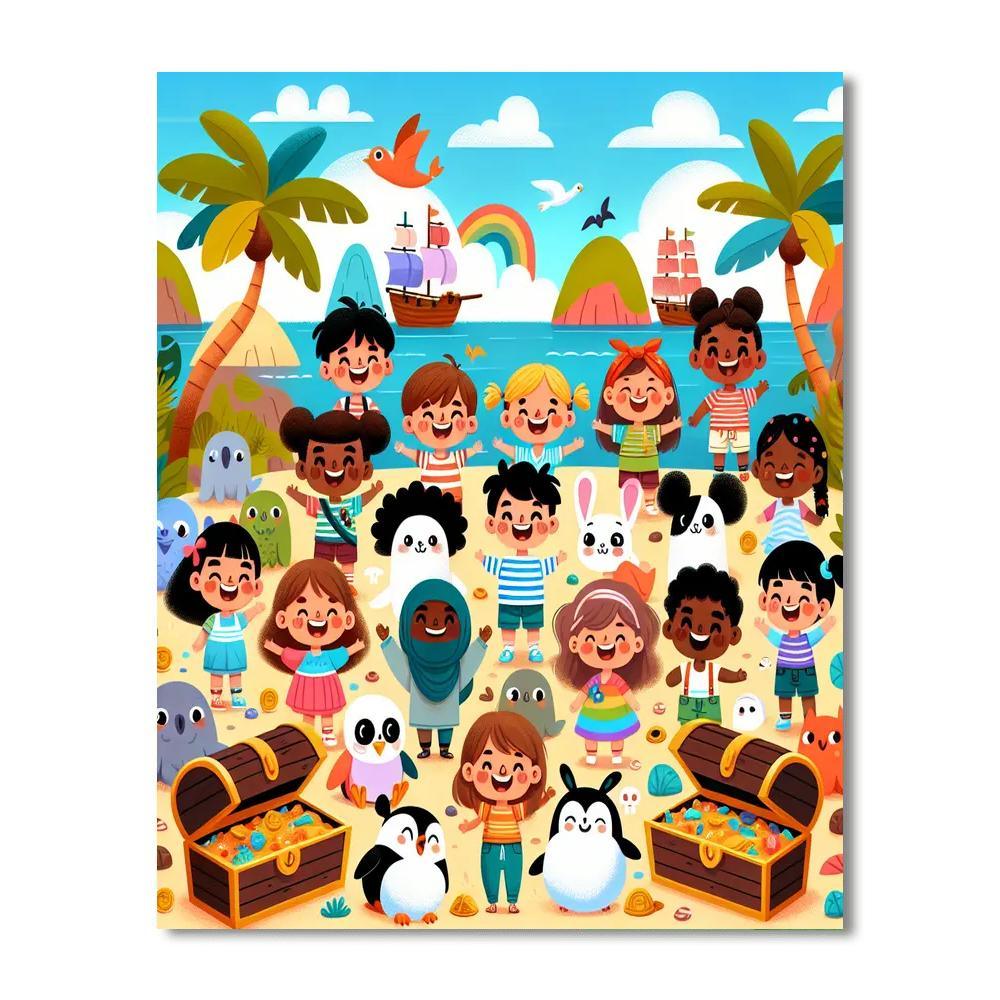 Imaginative Island Adventure Number Painting
