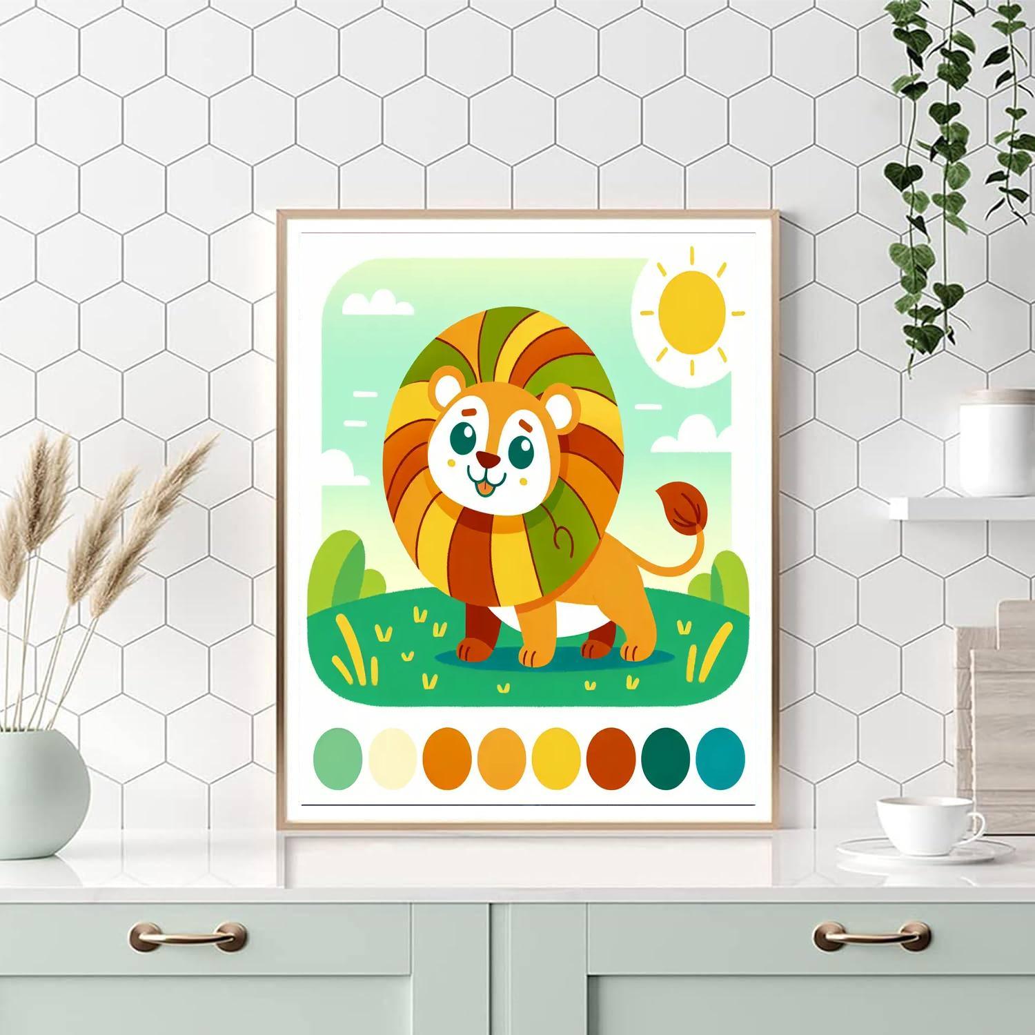 Charming Lion Paint By Numbers Kits