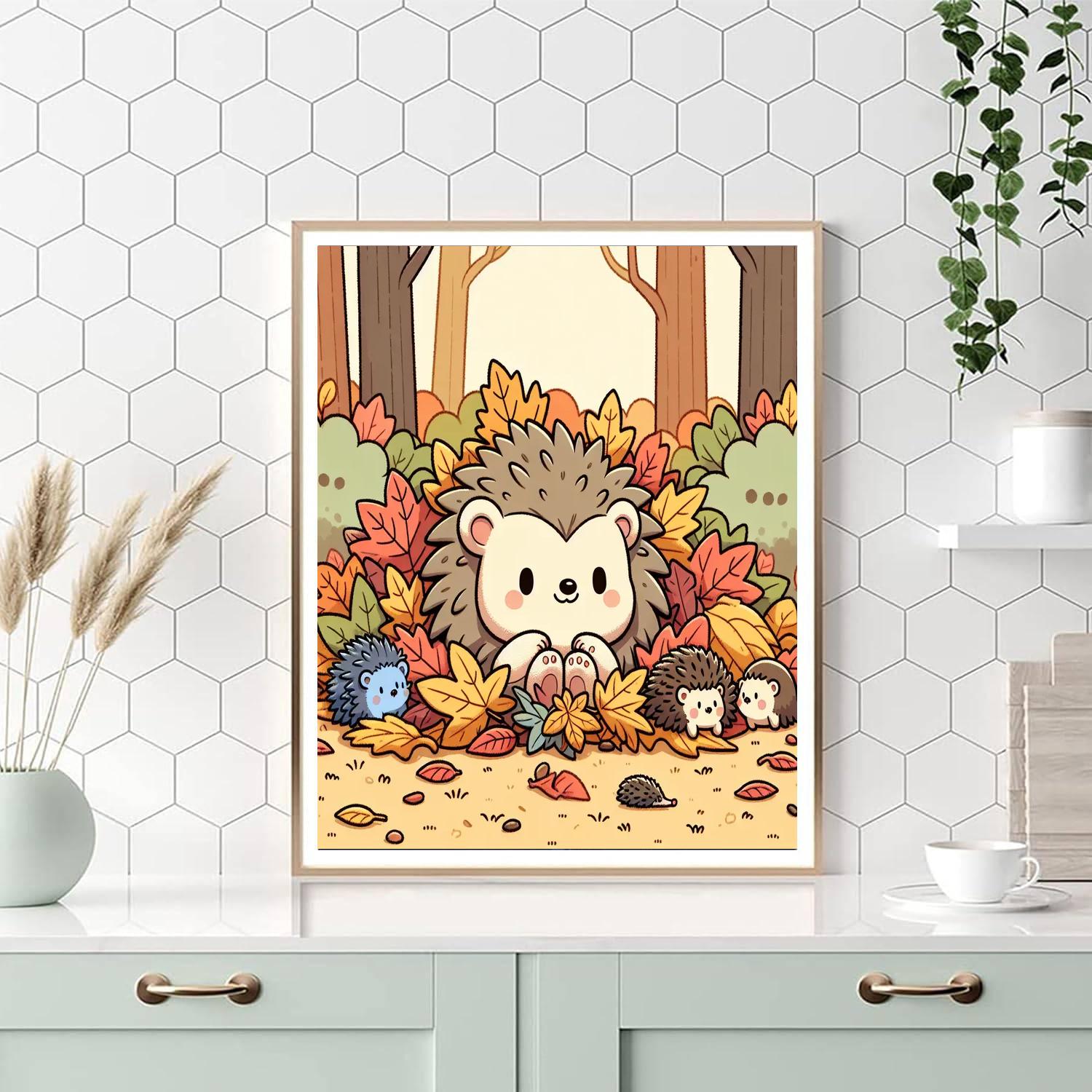 Snuggly Hedgehog Haven Number Painting