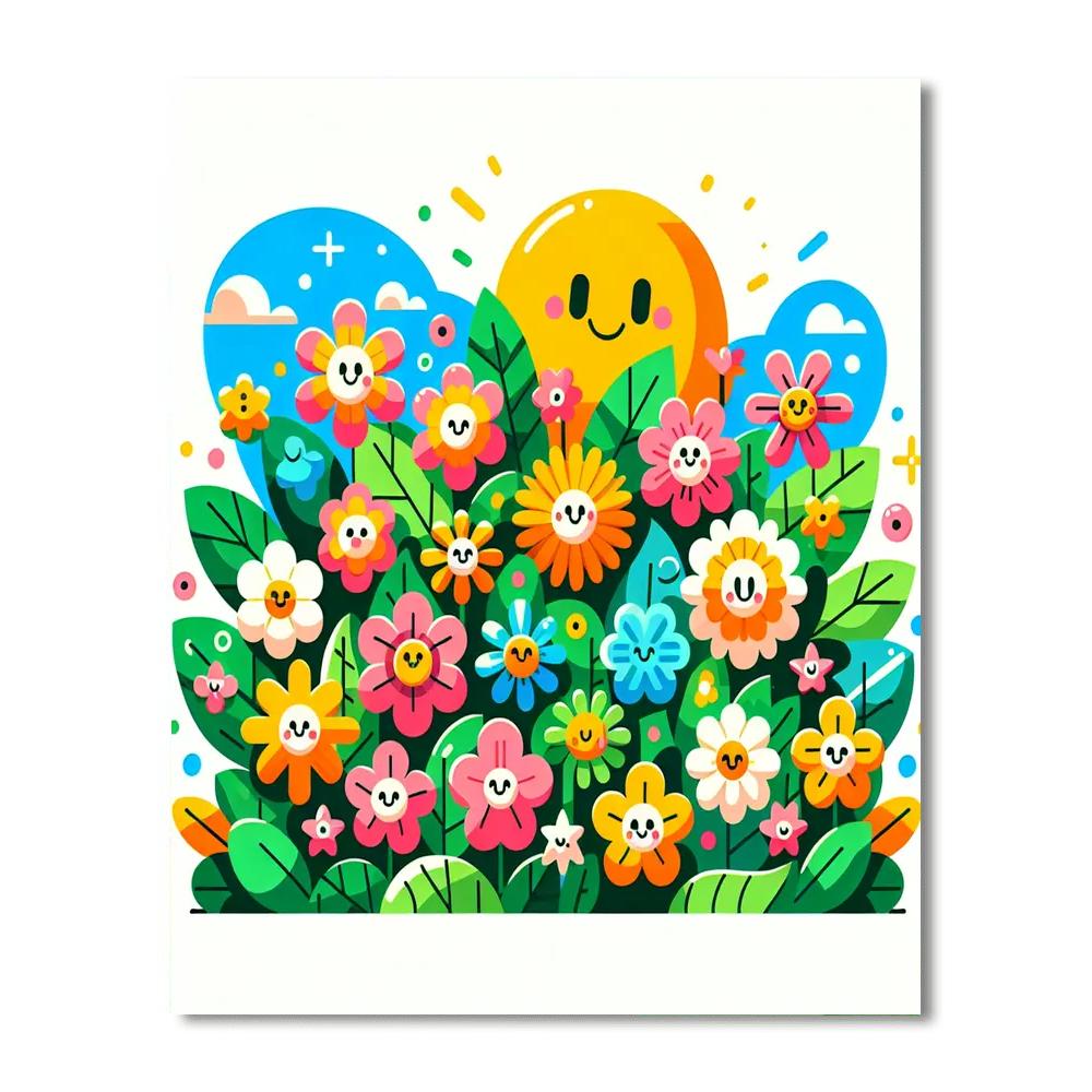 Bright And Cheery Flowers Paint By Color