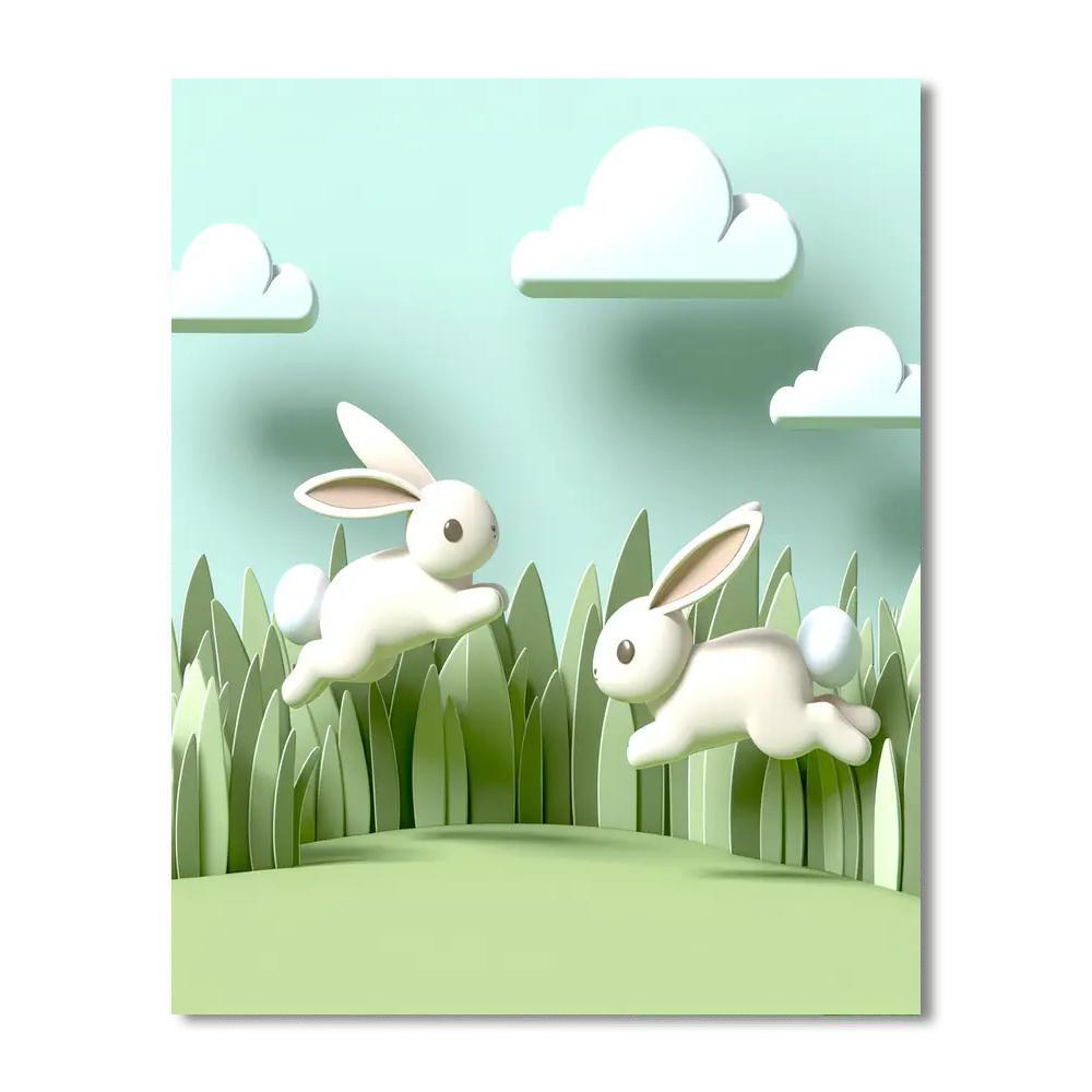 Bouncing Bunny Ballet Number Painting