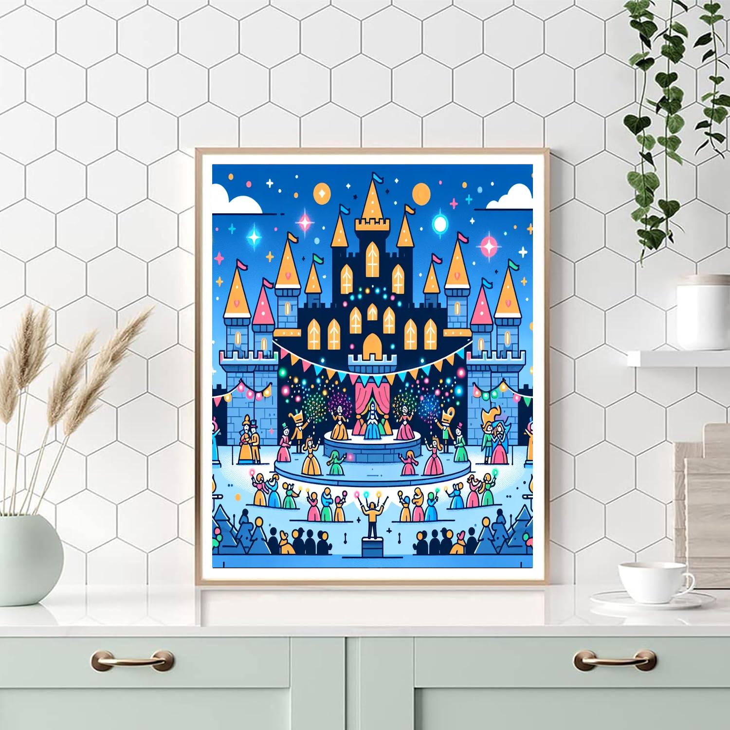 Castle Festival Of Lights Painting Number Kit