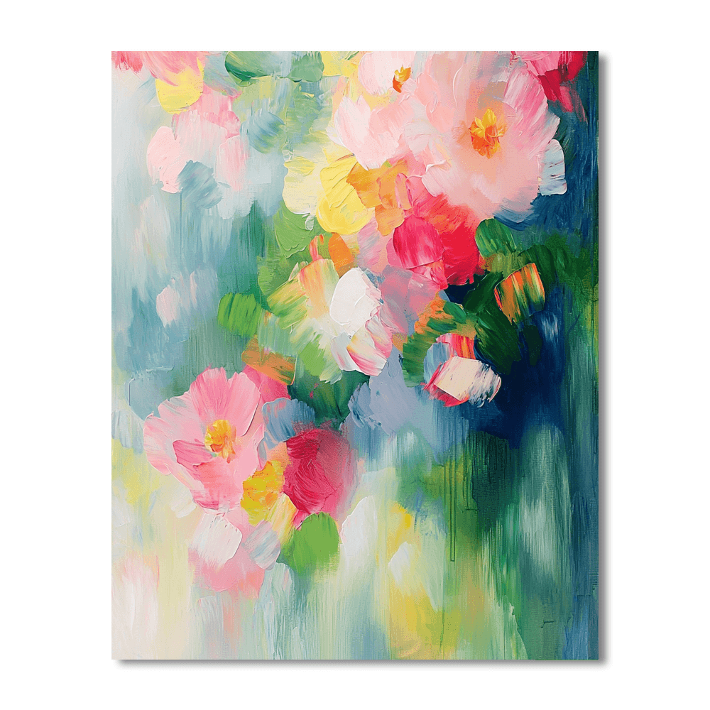 Monet Inspired Abstract Floral Symphony  Paint By Numbers Art