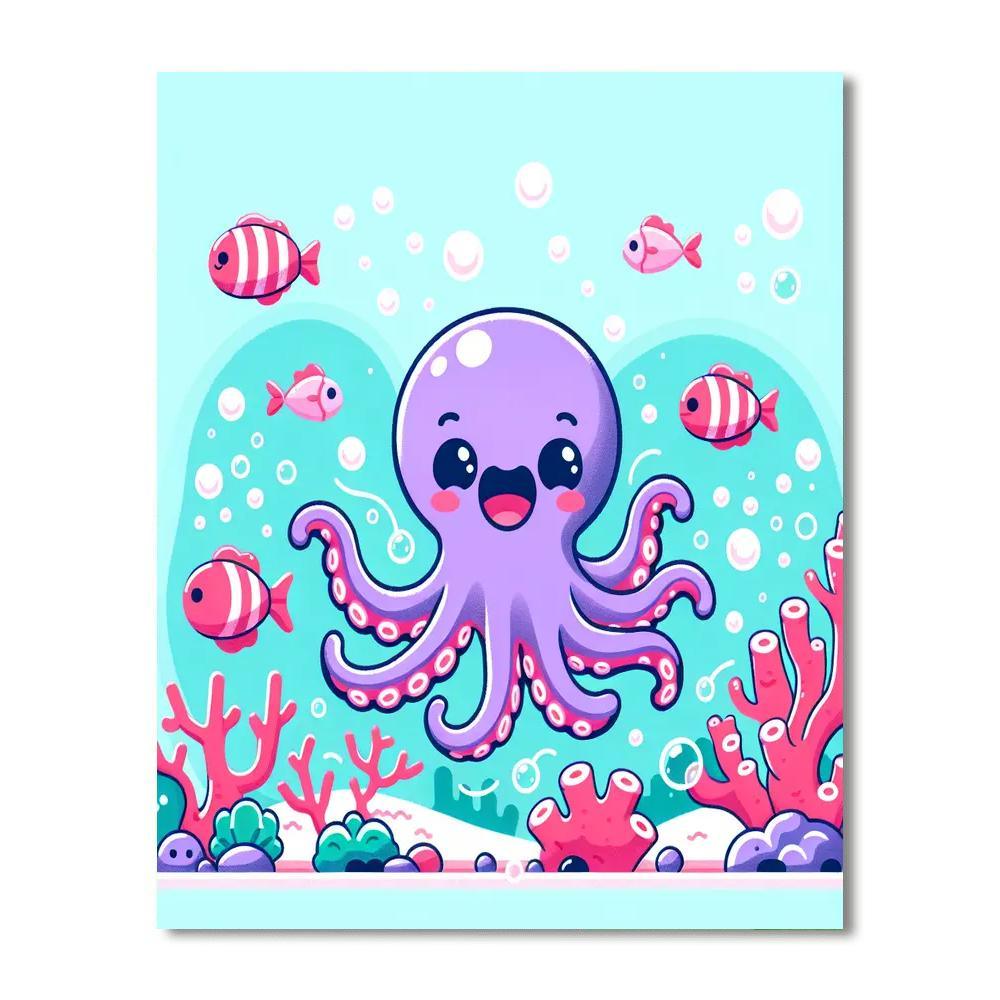 Playful Little Octopus DIY Paint By Numbers