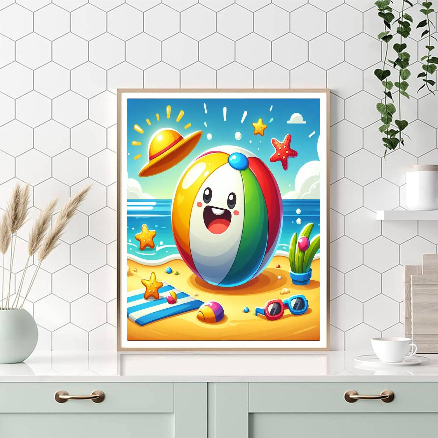 Joyful Beach Ball DIY Paint By Numbers
